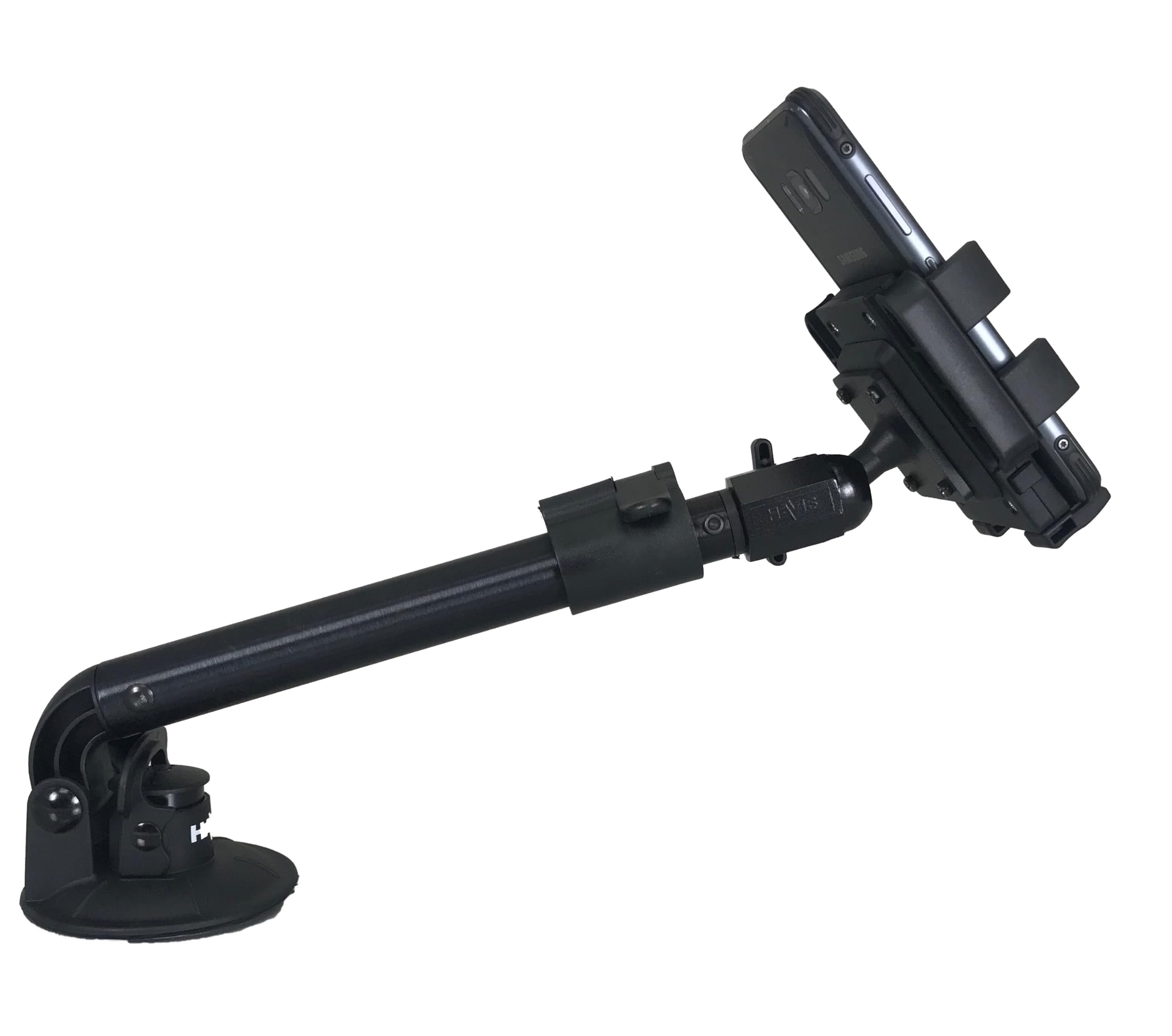 Havis PKG-WIN-102 Universal Telescoping Phone Mount with Industrial Strength Suction Cup - Heavy Duty Rugged Cradle for Smartphones - Perfect for Trucks, Construction Vehicles & Off-Road Adventures