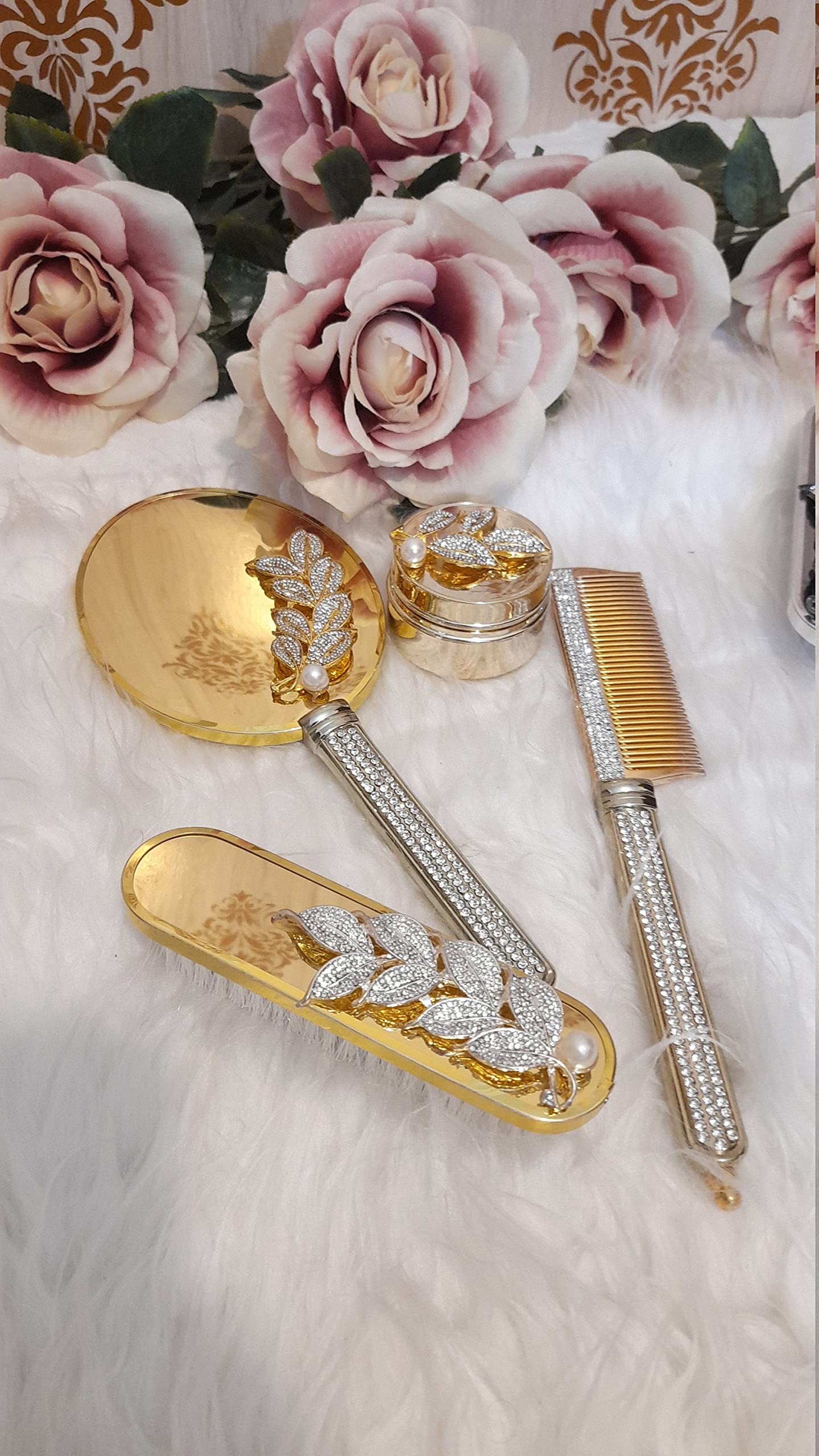 Personalized Handheld Makeup Mirror with Comb - Portable Vanity Set for Travel, Home & Salon Use