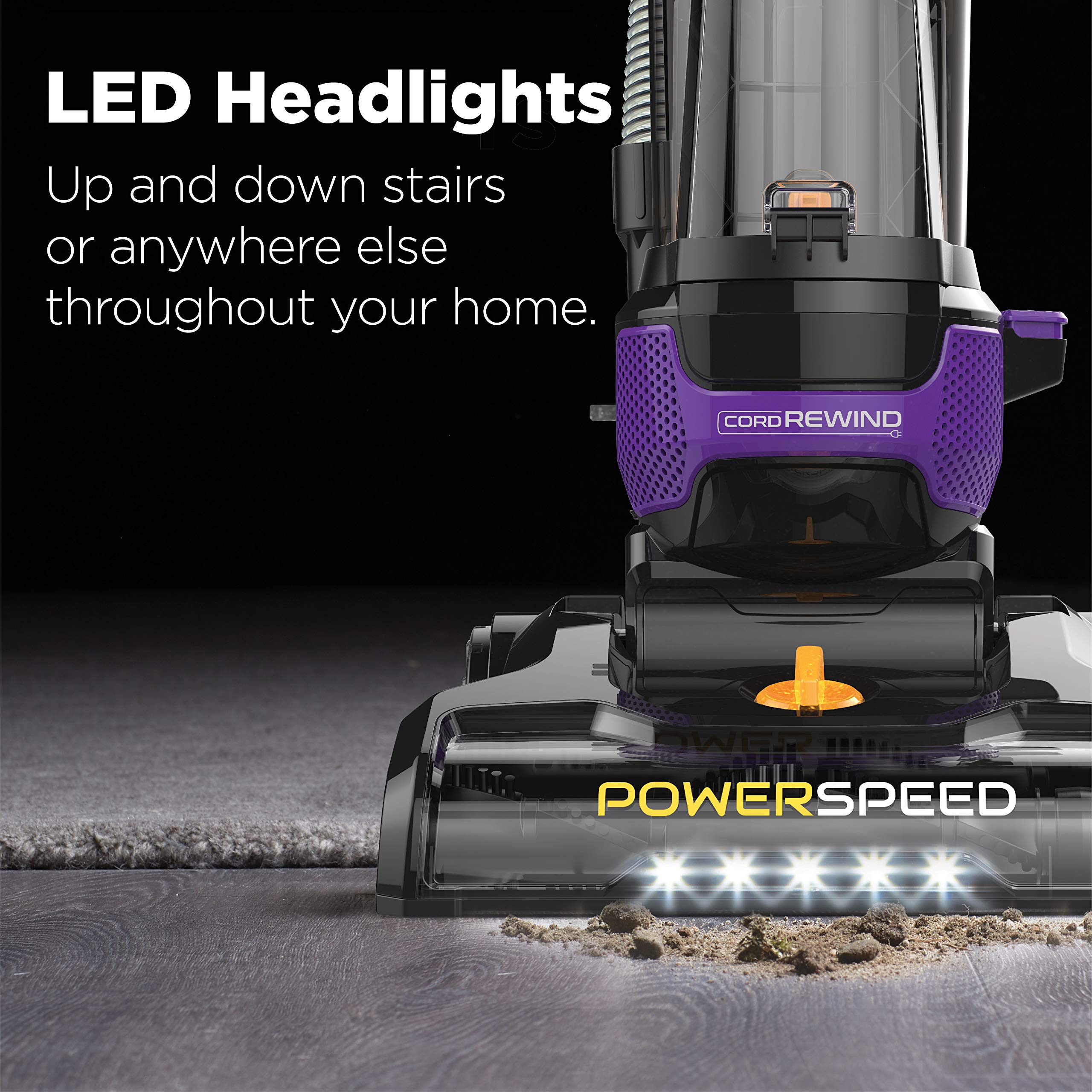 Eureka PowerSpeed NEU202 Lightweight Upright Vacuum Cleaner for Carpet & Hard Floors - Purple with Automatic Cord Rewind | Perfect for Home Cleaning, Pet Hair Removal & Quick Pickups