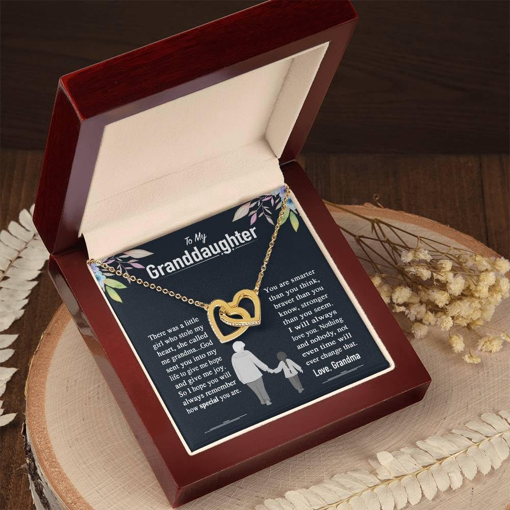 Granddaughter Necklace - Heartfelt Gift from Grandpa & Grandma, Birthday & Graduation Jewelry Pendant with Message Card & Gift Box - Perfect for Special Occasions & Keepsake Memories