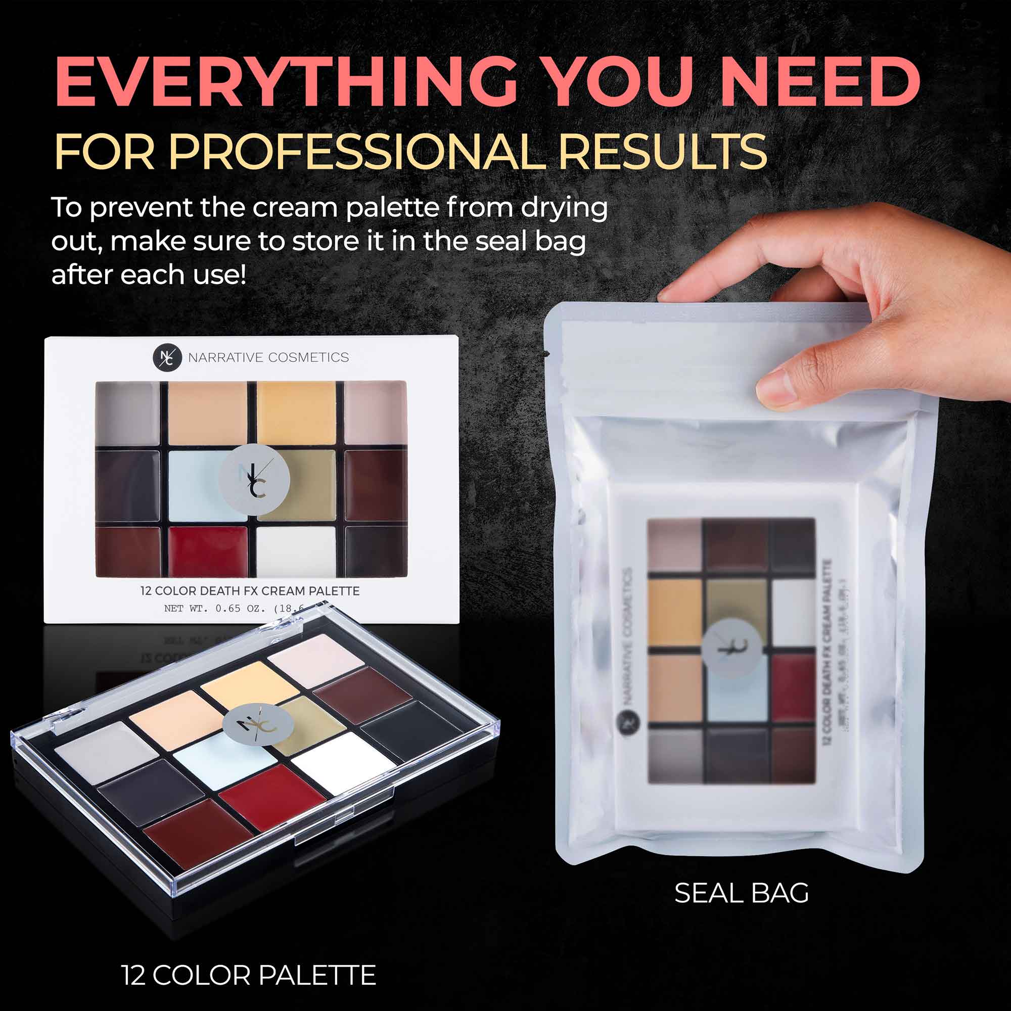 Professional Quick-Drying Death FX Cream Makeup Palette - Halloween, Cosplay & Special Effects Makeup Kit for Theater & Film
