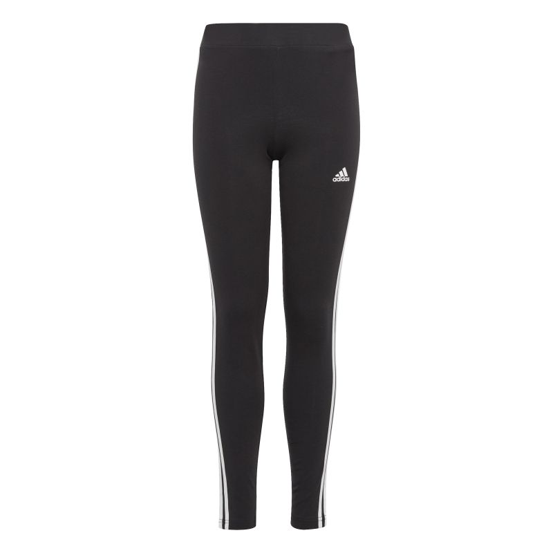 Adidas Girls Essentials 3 Stripes Cotton Leggings - Comfortable Stretchy Athletic Pants for Kids - Perfect for School, Sports & Playtime