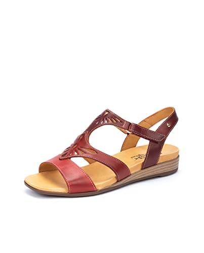 PIKOLINOS Women's Leather Flat Sandals - Comfortable Ibiza Style W5N for Beach, Vacation & Summer Outfits