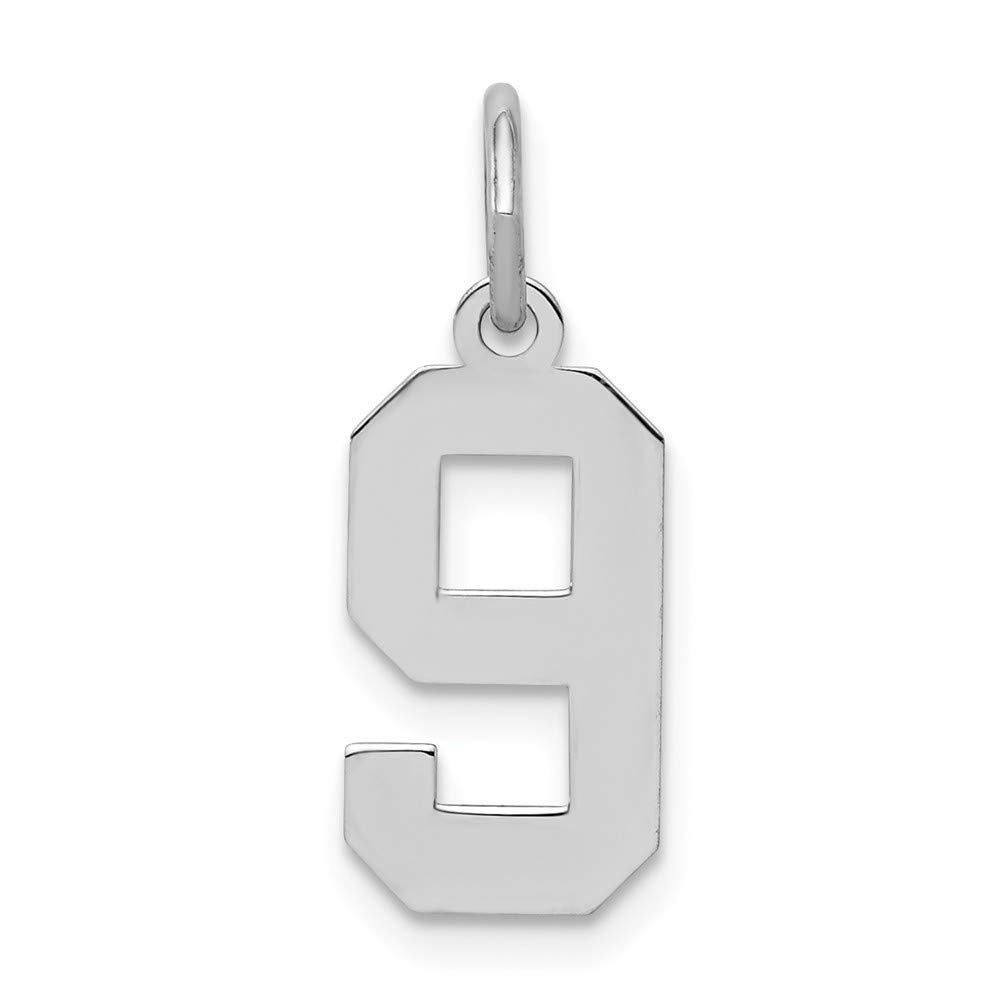 Roy Rose Jewelry - Sterling Silver Small Polished Number 9 Pendant Necklace for Women | Elegant Minimalist Jewelry Gift for Birthday, Graduation & Special Occasions