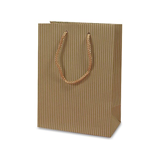 Premium Oatmeal Pinstripe Euro Tote Bags - 8