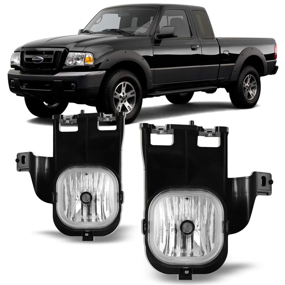 CPW Fog Lights Assembly Replacement for 2006-2007 Ford Ranger - Driver & Passenger Side Fog Lamps - Durable Off-Road Lighting for Night Driving & Bad Weather Conditions