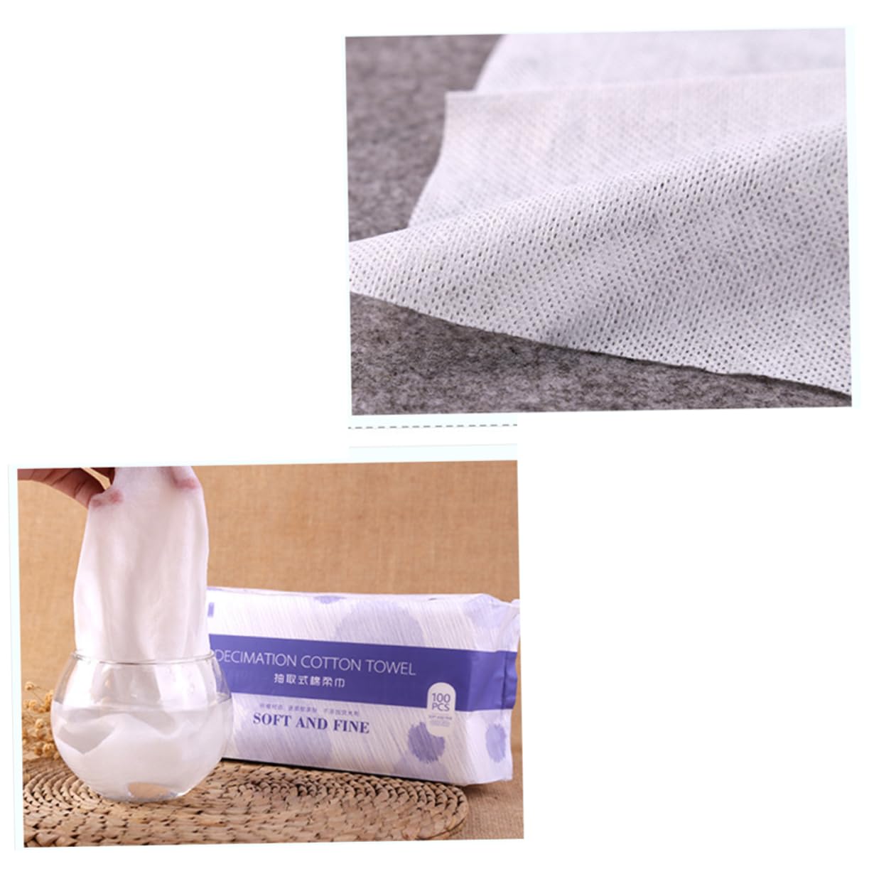 Hemoton 100-Pack Premium Cotton Facial Towels - Soft Reusable Washcloths for Wet/Dry Face Cleansing, Makeup Removal & Exfoliation - Gentle Purple Face Towels for Daily Skincare Routine & Spa Days