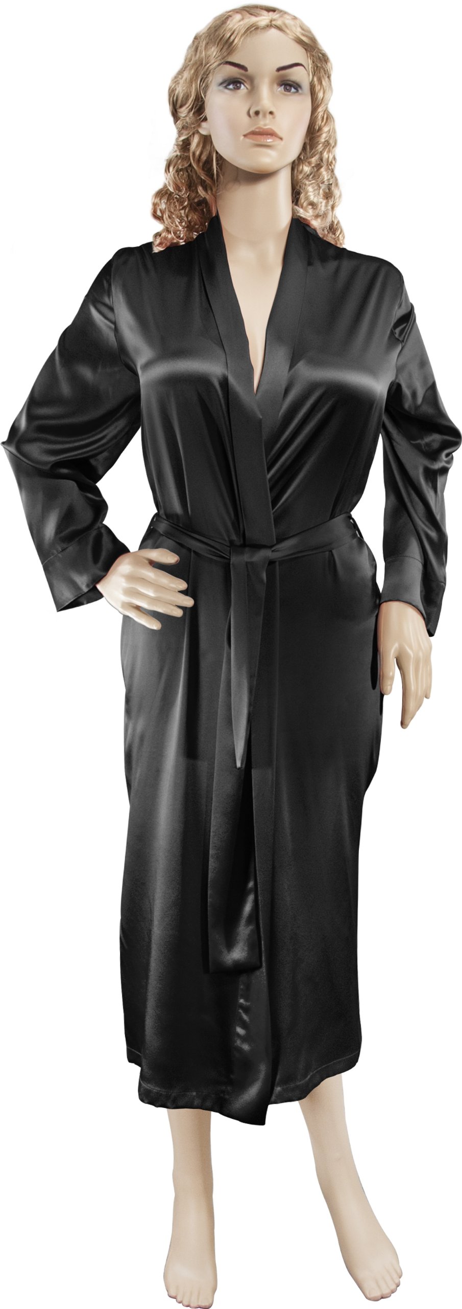 Premium Soft Slkb Robe for Women & Men - Medium/Large Size - Cozy Black Bathrobe - Perfect for Spa, Lounge & Relaxation at Home