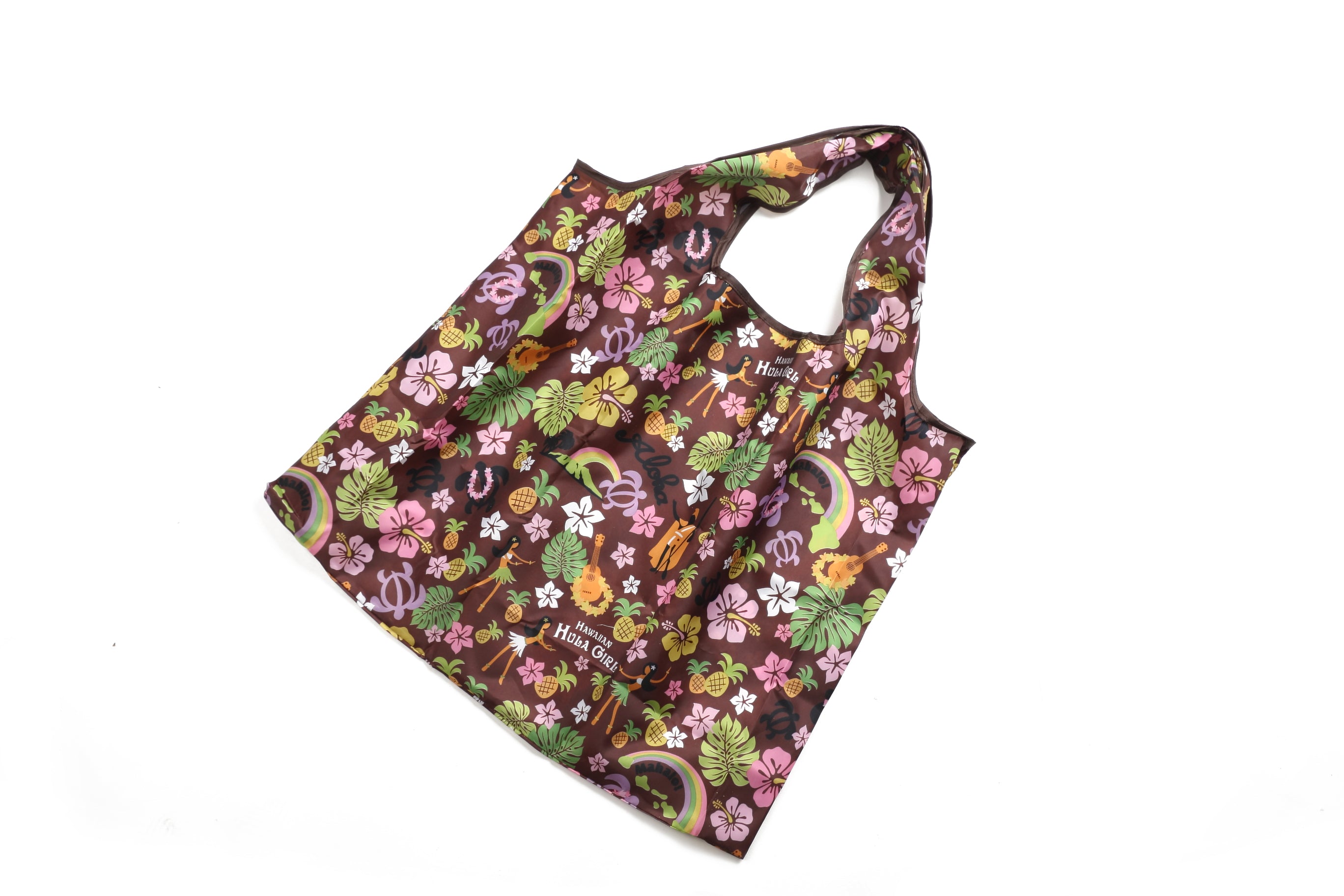 Jackie Rainbow Brown Foldable Tote Bag - Stylish & Portable for Shopping, Travel, and Daily Use