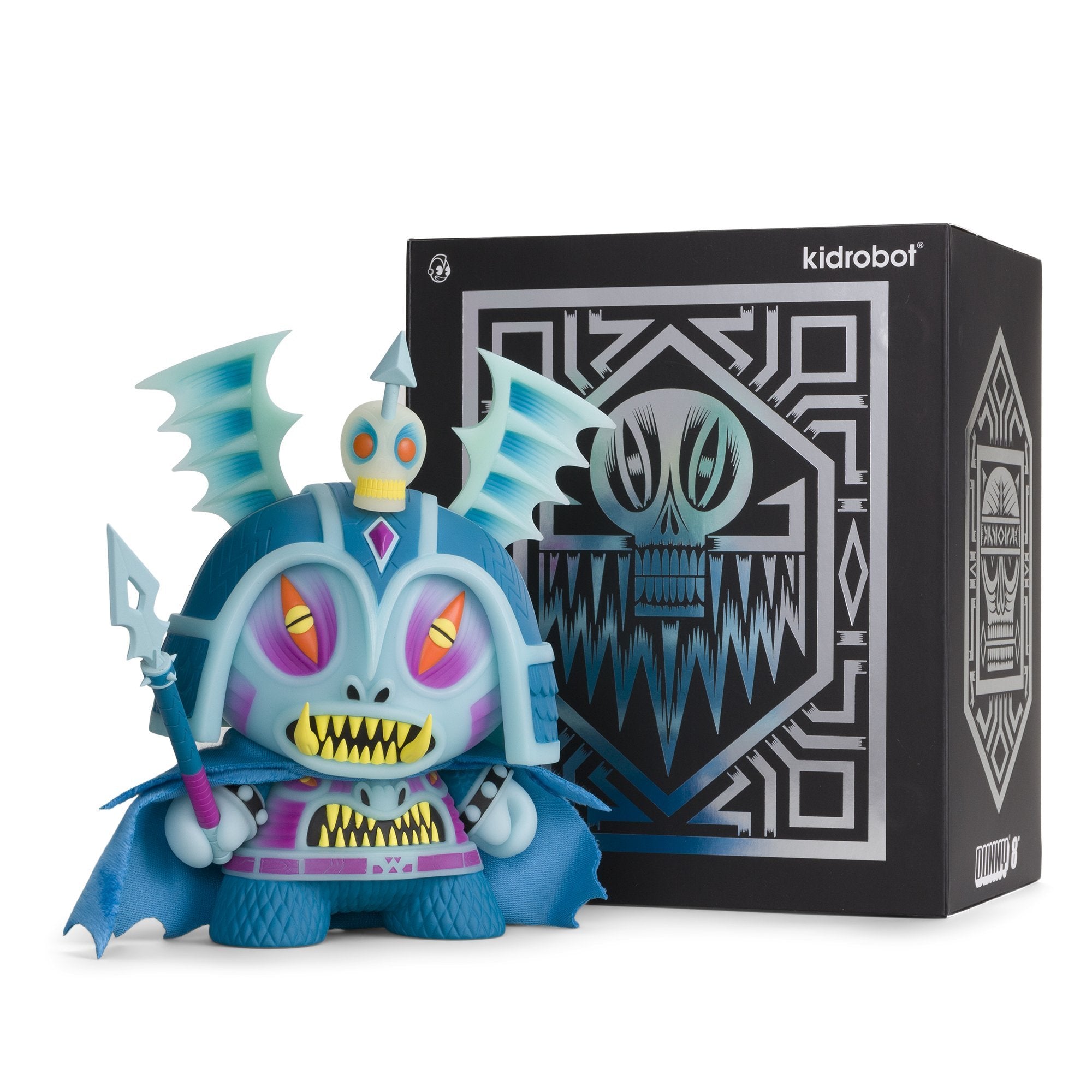 Harbinger 8 Dunny Art Figure by Martin Ontiveros - Glow in The Dark Blue Edition Collectible Toy for Home Decor & Art Display