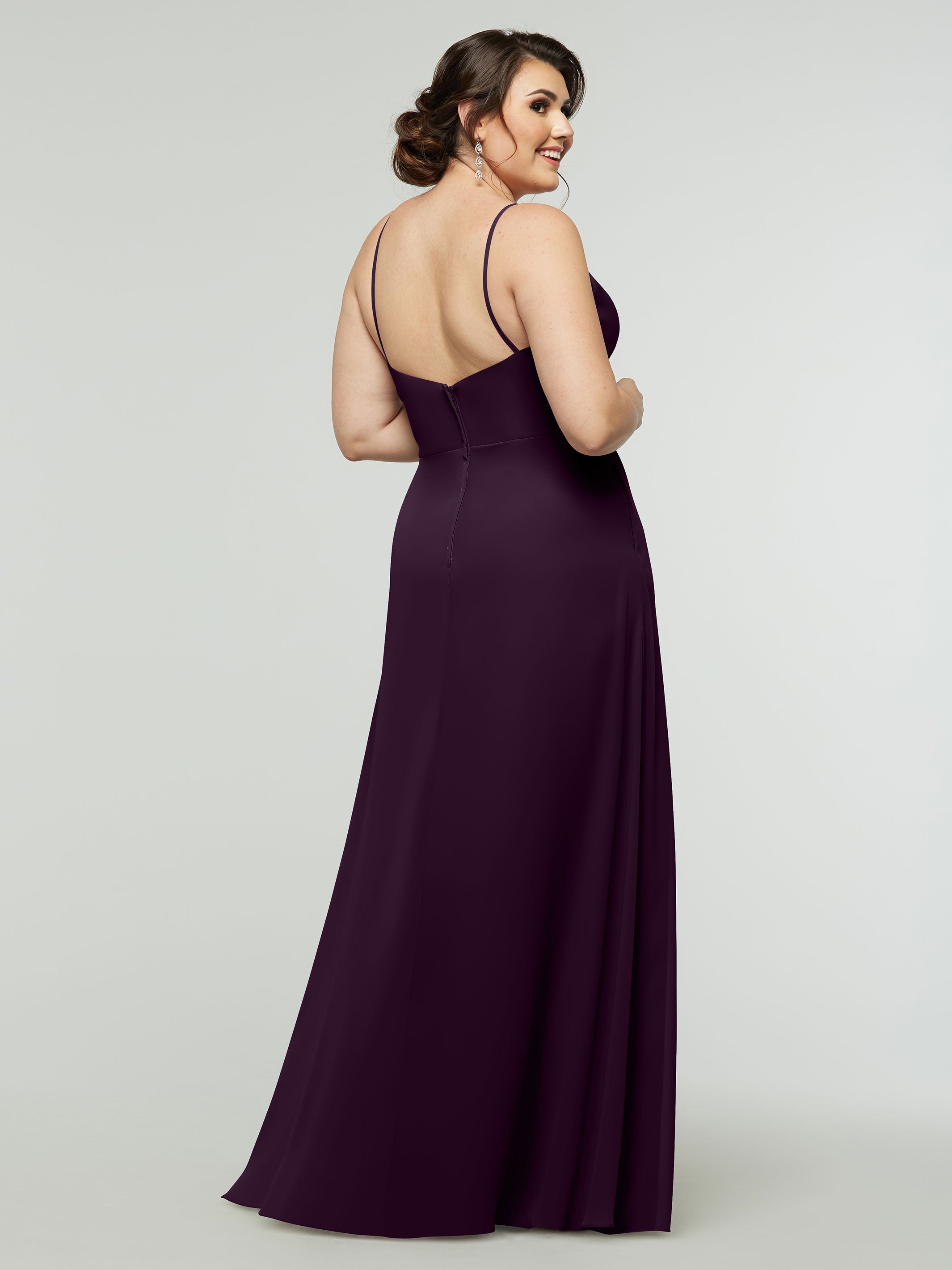 Elegant 80182 Chiffon A-Line Bridesmaid Dress with V-Neck & Spaghetti Straps - Perfect for Weddings, Prom, Formal Events & Special Occasions