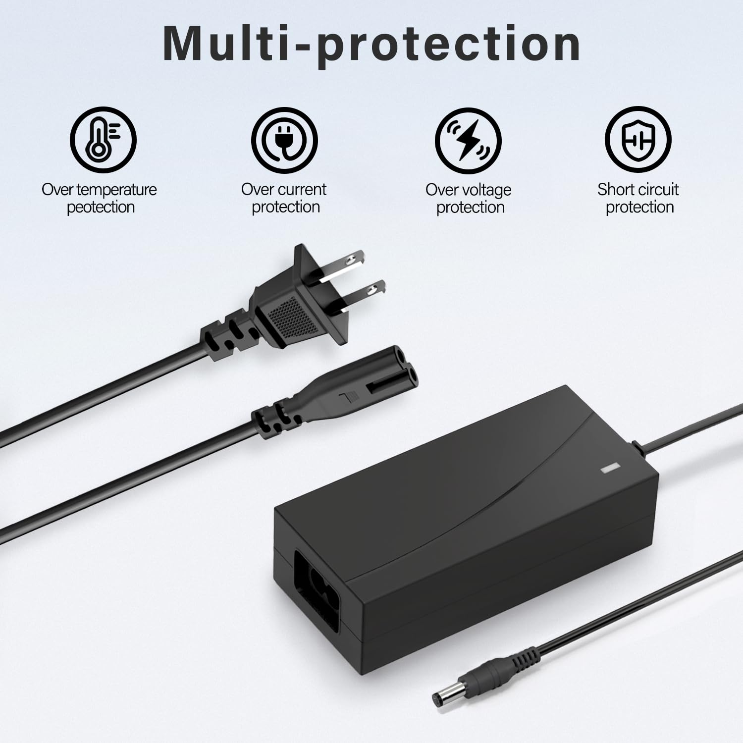 Universal 7-in-1 Fast Charger 42V 2A for Razor/Jetson/Voyage/Gotrax/Ninebot Scooters - 36V 10S Lithium Battery Replacement Charger - Perfect for Commuting, Delivery & Outdoor Adventures