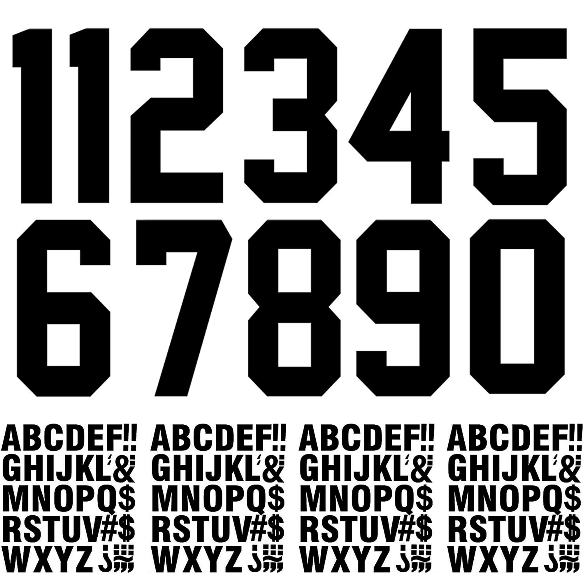 147 Pcs Iron on Numbers & Letters for T-Shirts - 8 Inch Heat Transfer Numbers 0-9 & 2 Inch Letters - DIY Team Uniforms, Sports Jerseys, Craft Decor (Black) - Perfect for Football, Basketball, Soccer & Custom Apparel Projects
