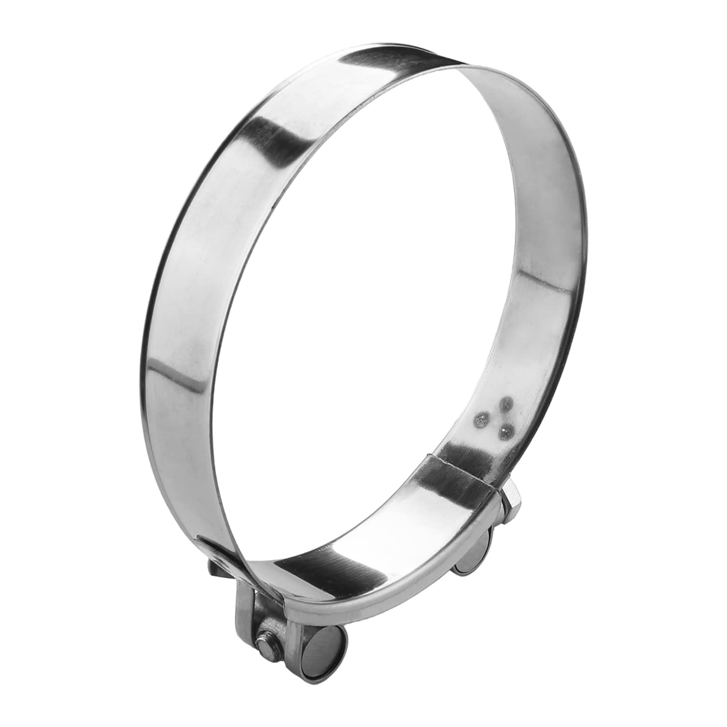 Stainless Steel T-Bolt Hose Clamp 113-121mm (4.45-4.76 Inch) for Fuel Pump, Filter & Plumbing - Heavy Duty Silver Clamp (1 Pack) - Perfect for Automotive, Marine & Industrial Hose Connections