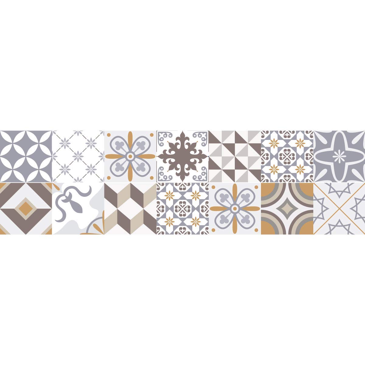 Ambiance Tile Stickers for Stairs - Waterproof Removable Decorative Vinyl Floor Stickers - Perfect for Home, Office, and Staircase Renovation