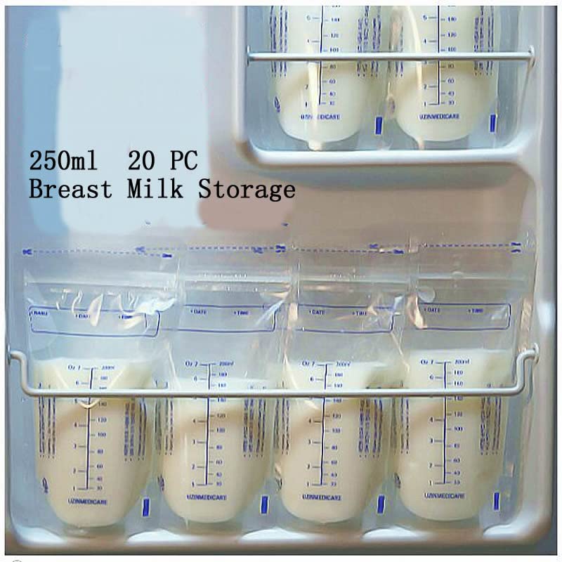 Shopurb 30Pcs 250ml Clear Breast Milk Storage Bags - BPA Free, Leak Proof Freezer Bags for Breastfeeding Moms - Perfect for Pumping, Storing & Organizing Breast Milk at Home or Travel