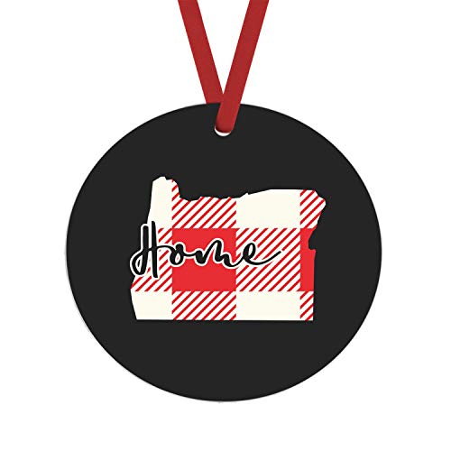 Oregon Red Plaid Christmas Ornament - Festive Holiday Home Decor for Tree, Gift, and Fireplace Mantel