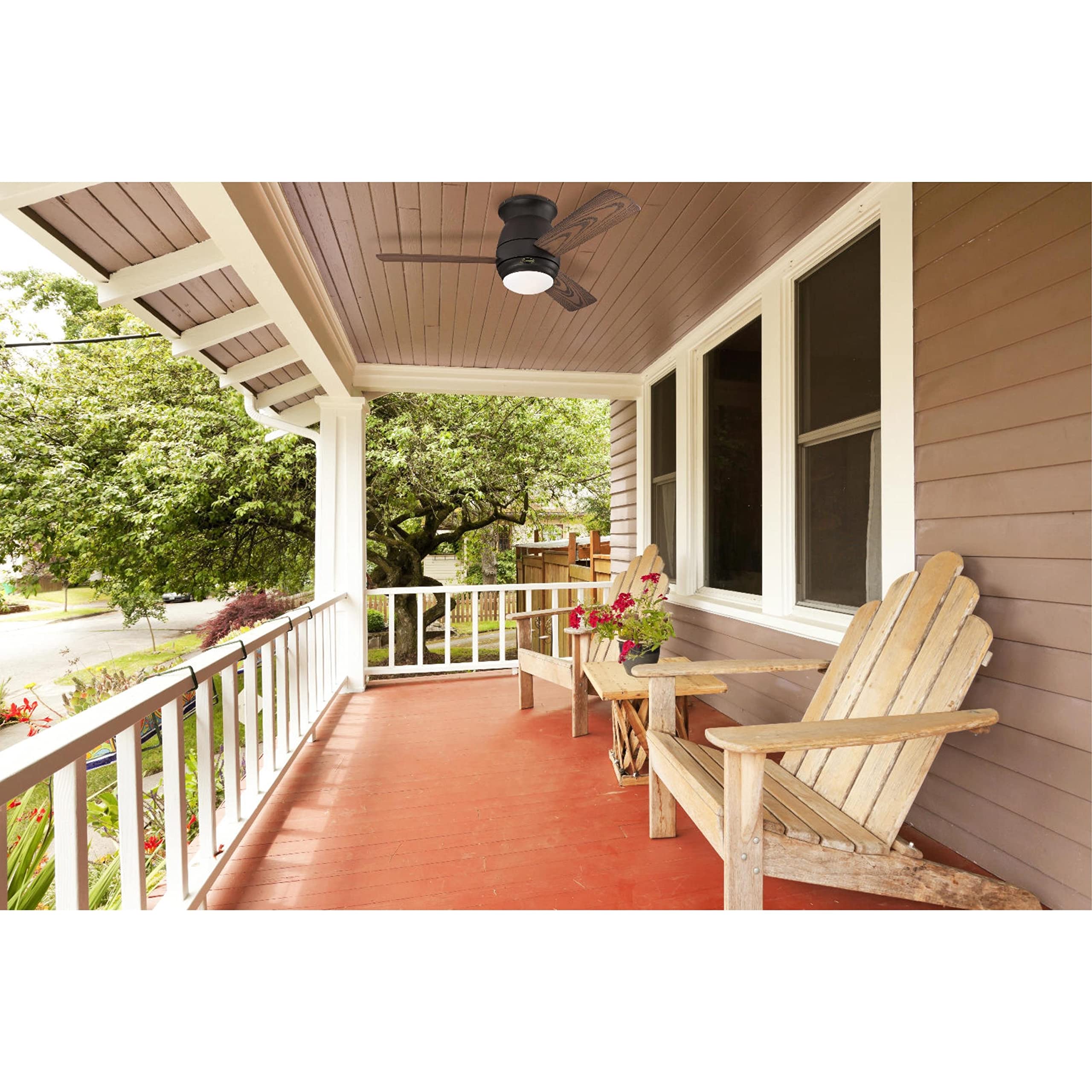 Westinghouse Halley 44-Inch Oil Rubbed Bronze Ceiling Fan with Dimmable LED Light Kit, Frosted Opal Glass & Remote Control - Indoor/Outdoor Use for Living Room, Bedroom, Patio, or Covered Porch