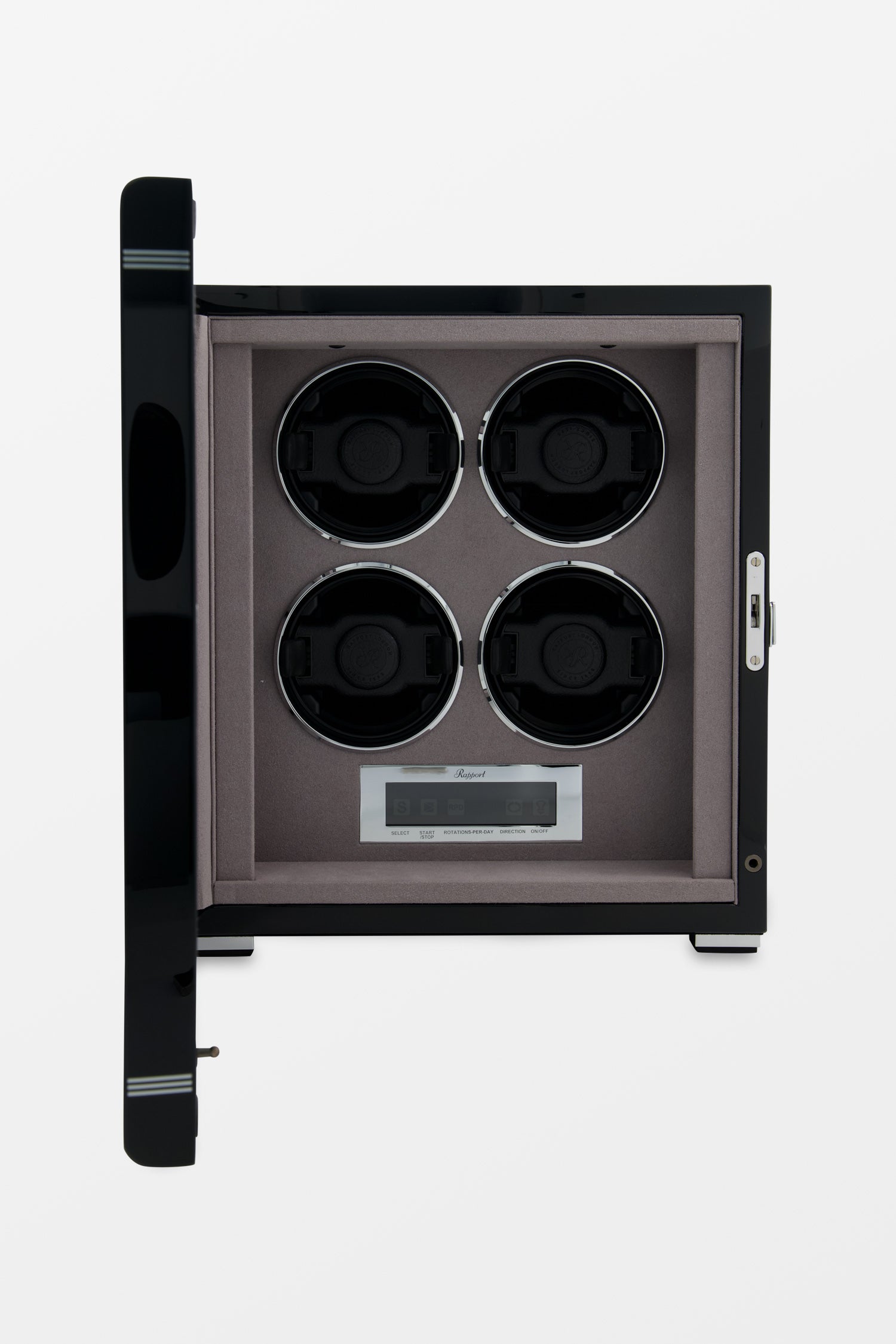 Premium Black Formula Quad Watch Winder for Automatic Watches - 4 Watch Storage Case with Quiet Motor - Perfect for Watch Collectors & Luxury Timepiece Display (Home, Office, Travel)