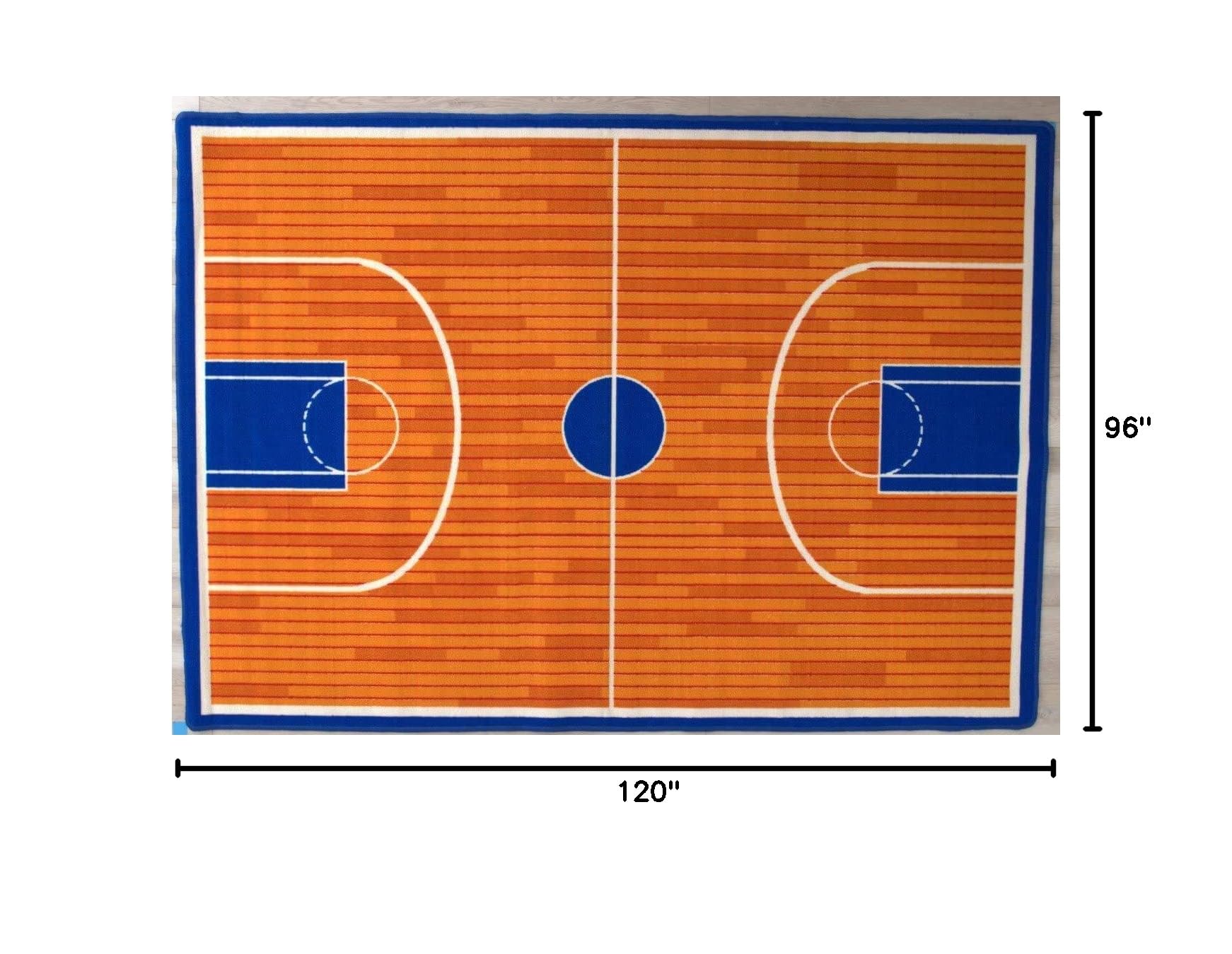 Kids Basketball Court Area Rug - 8x10 Feet Non-Slip Sports Carpet for Playroom, Bedroom & Living Room - Perfect for Indoor Games & Playtime Fun