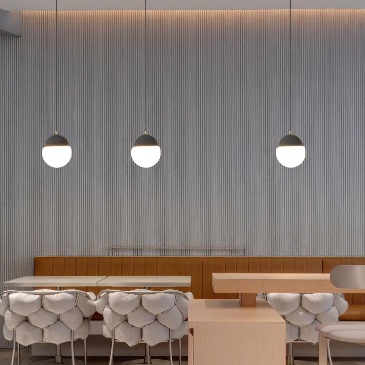Modern Cement Eclipse Pendant Light - Industrial Style Hanging Lamp for Kitchen Island, Dining Room & Bedroom Lighting