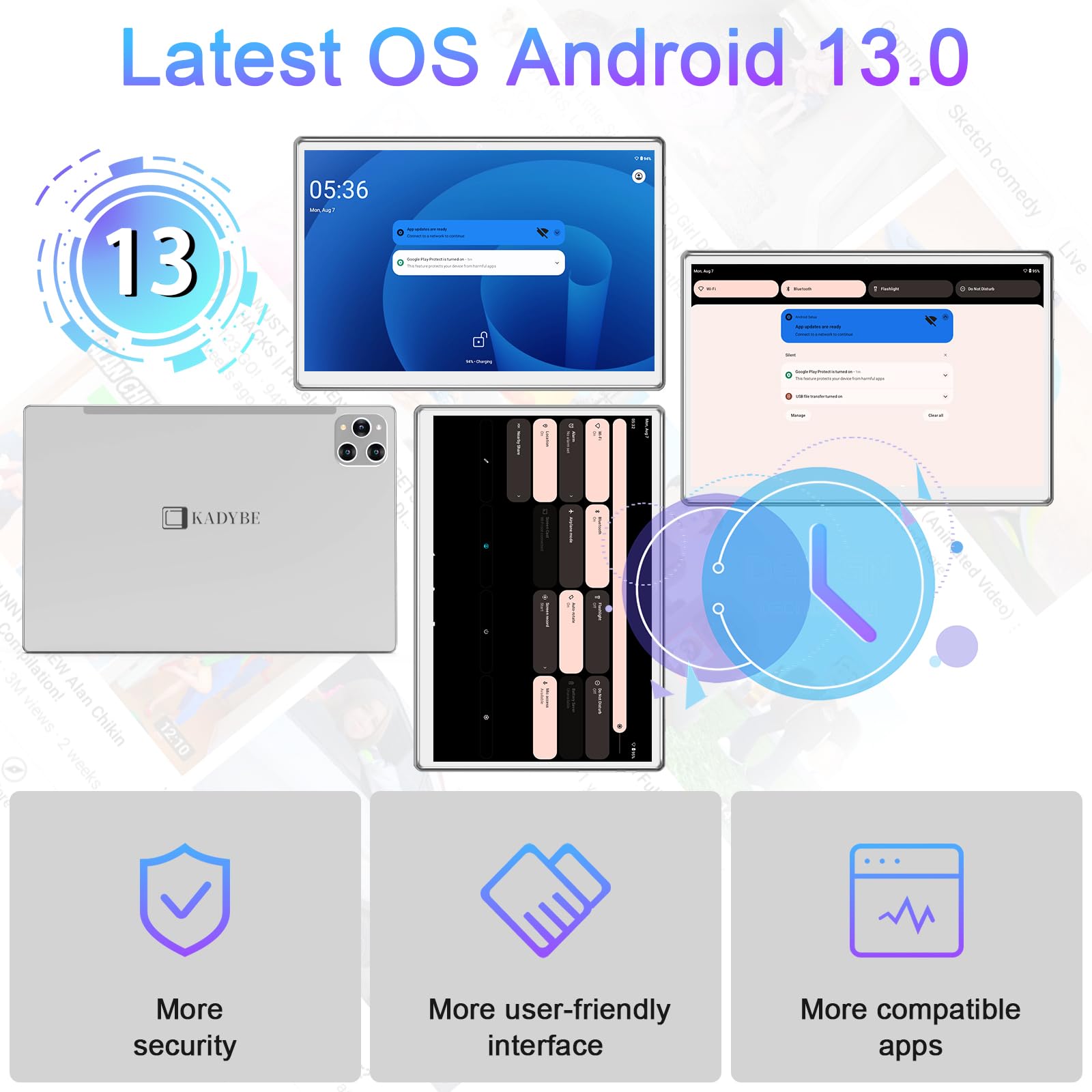 2025 Latest 10 Inch Android 13 Tablet - 128GB ROM + 16GB RAM (8+8 Virtual), 2-in-1 Laptop with Keyboard, Octa-Core Processor & 13MP Camera, 1TB Expandable Storage, FHD IPS Display - Perfect for Work, Study & Entertainment