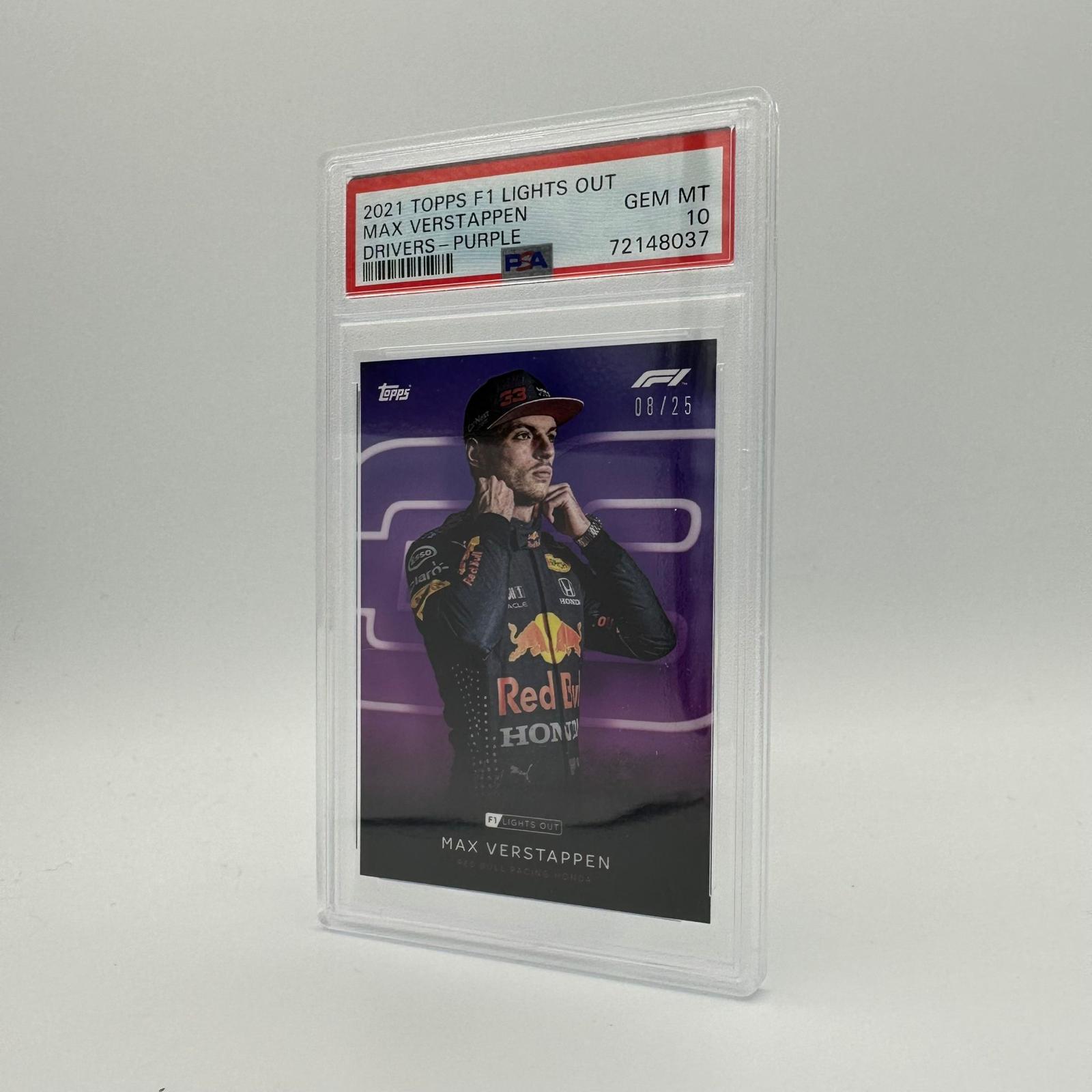 2008 Topps Chrome Max Verstappen Purple Parallel PSA 10 - Rare Racing Collectible for F1 Fans & Sports Memorabilia Enthusiasts - Perfect for Display, Investment & Gifting