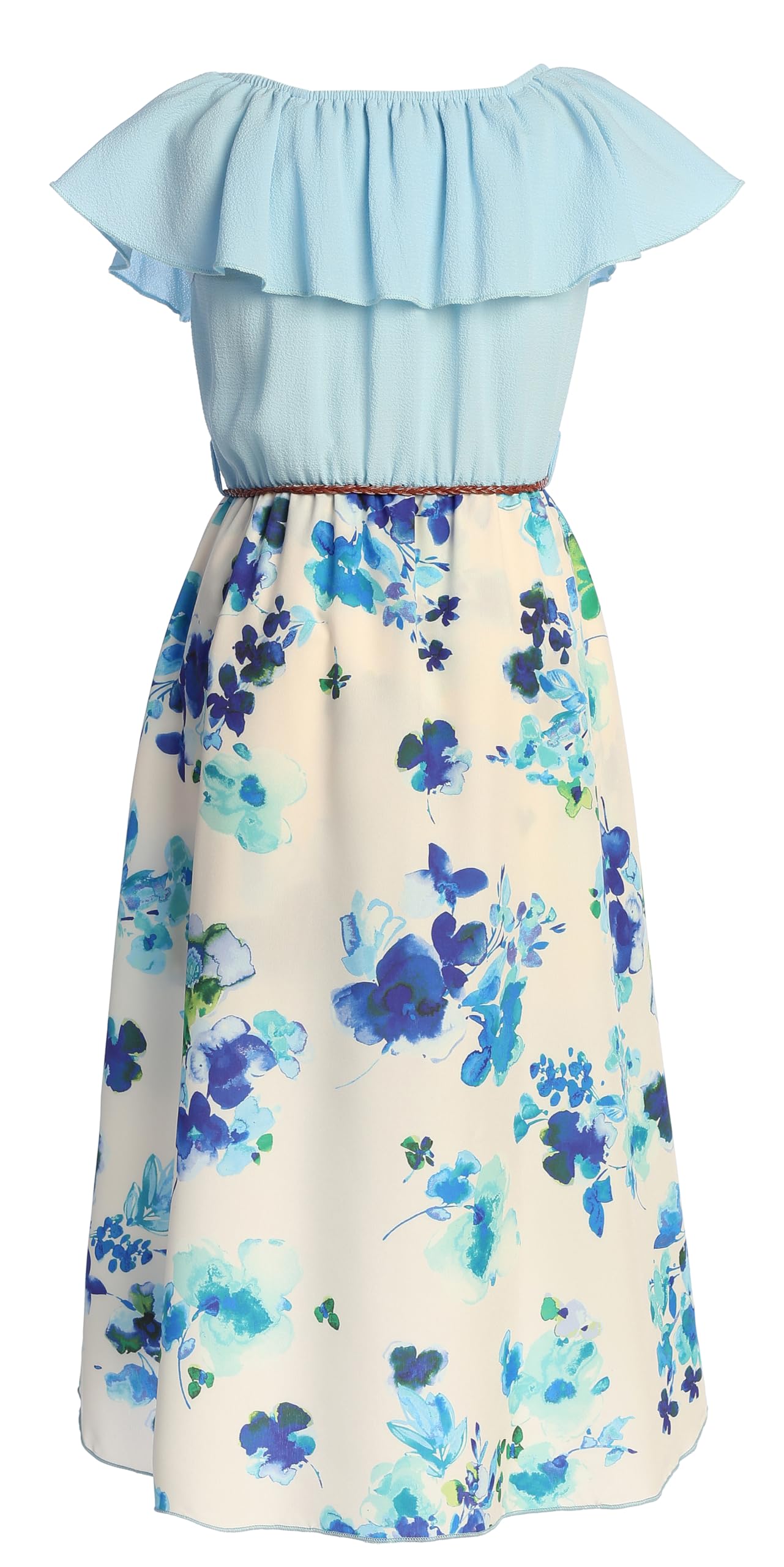 Girls Off Shoulder High Low Maxi Split Skirt Romper Casual Dress - Summer Birthday Jumpsuit for Kids Age 4-14 | Perfect for Beach Vacations, Birthday Parties & Outdoor Adventures