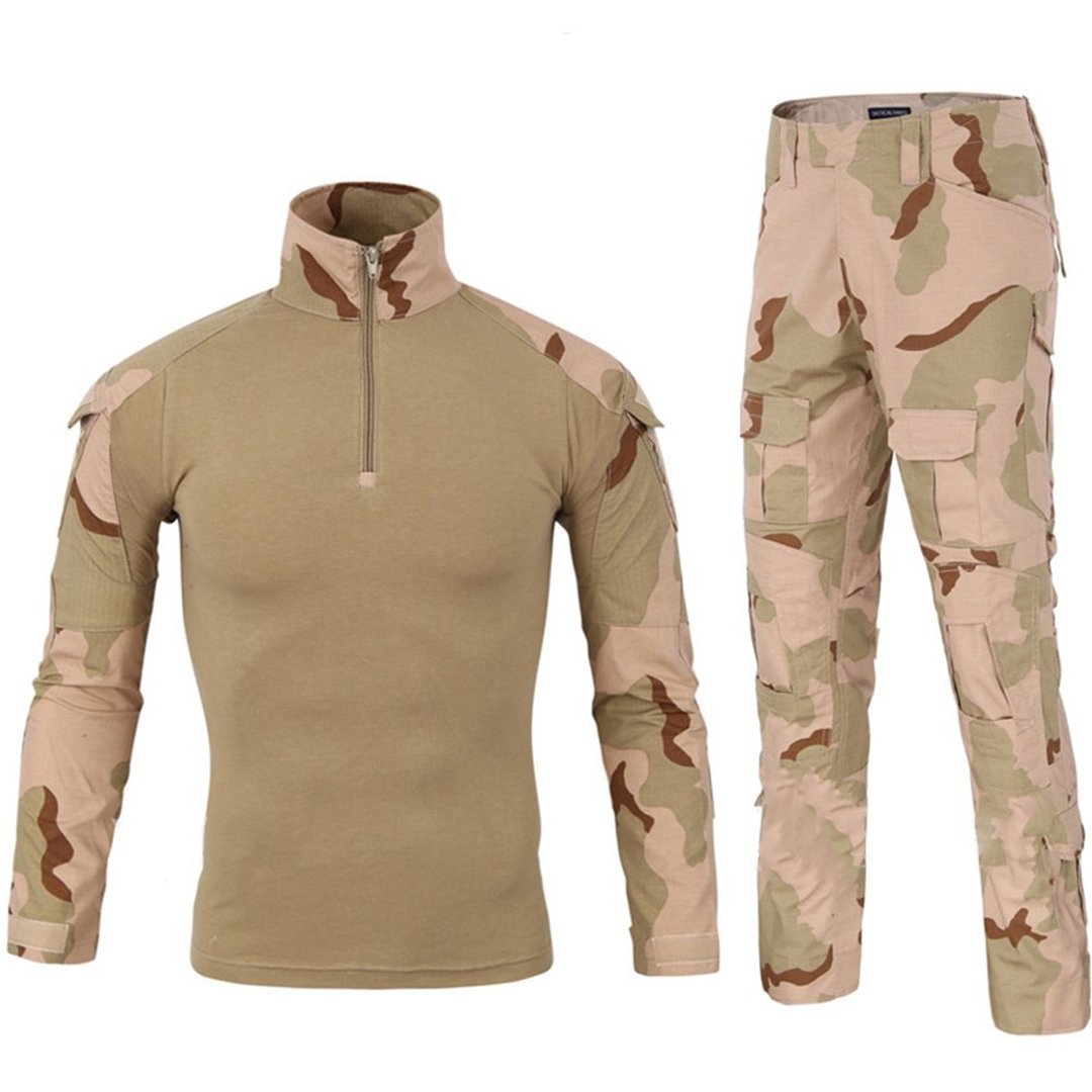 Men's Military Tactical Shirt & Pants Set - Army Camo Combat Uniform for Airsoft, Paintball, Hunting & Outdoor Activities | Durable & Breathable Tactical Gear