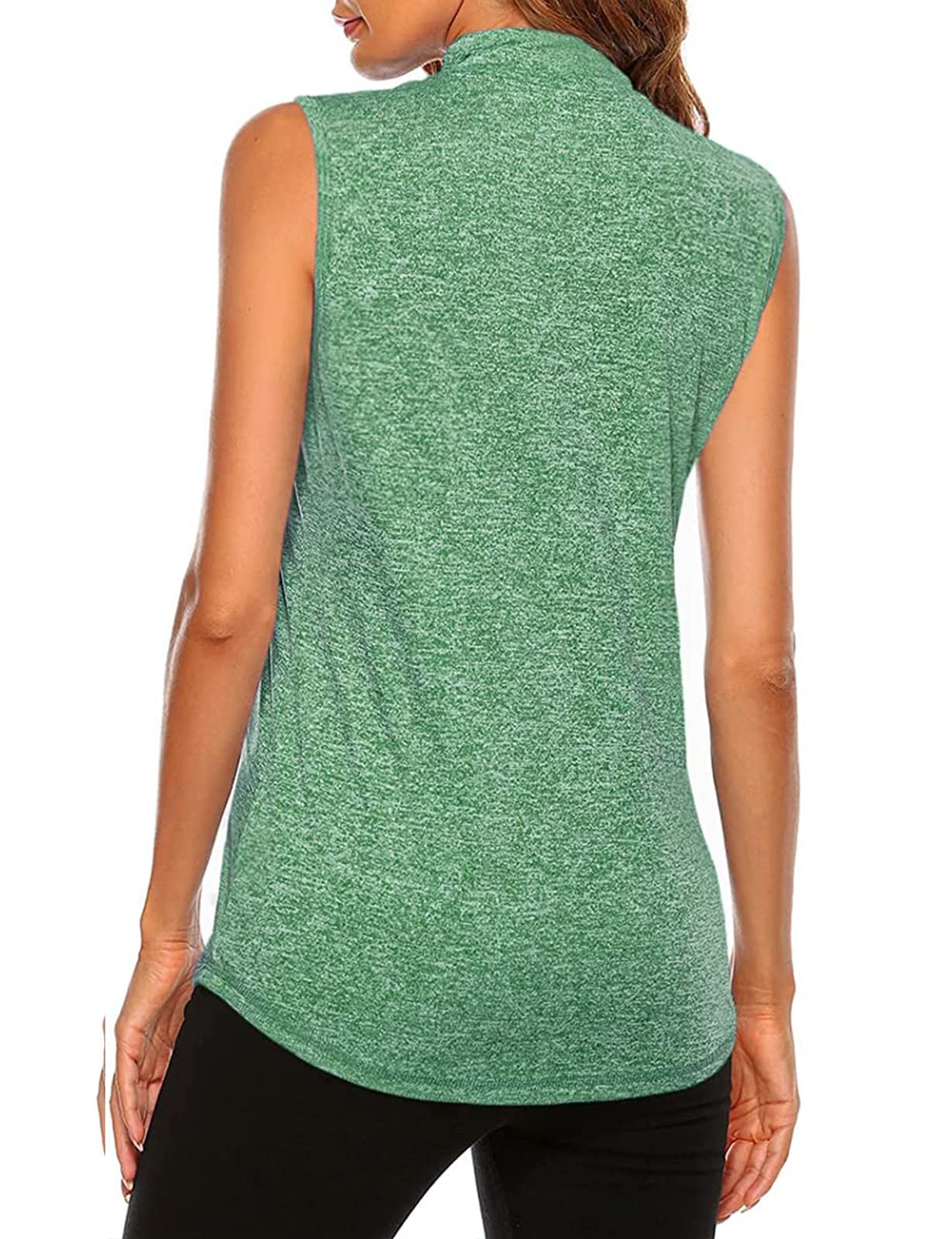 Tanst Sky Women's Sleeveless Golf Polo Shirt - Moisture Wicking Quarter Zip Workout Tank Top for Golf, Tennis & Gym | Breathable Athletic Performance Apparel