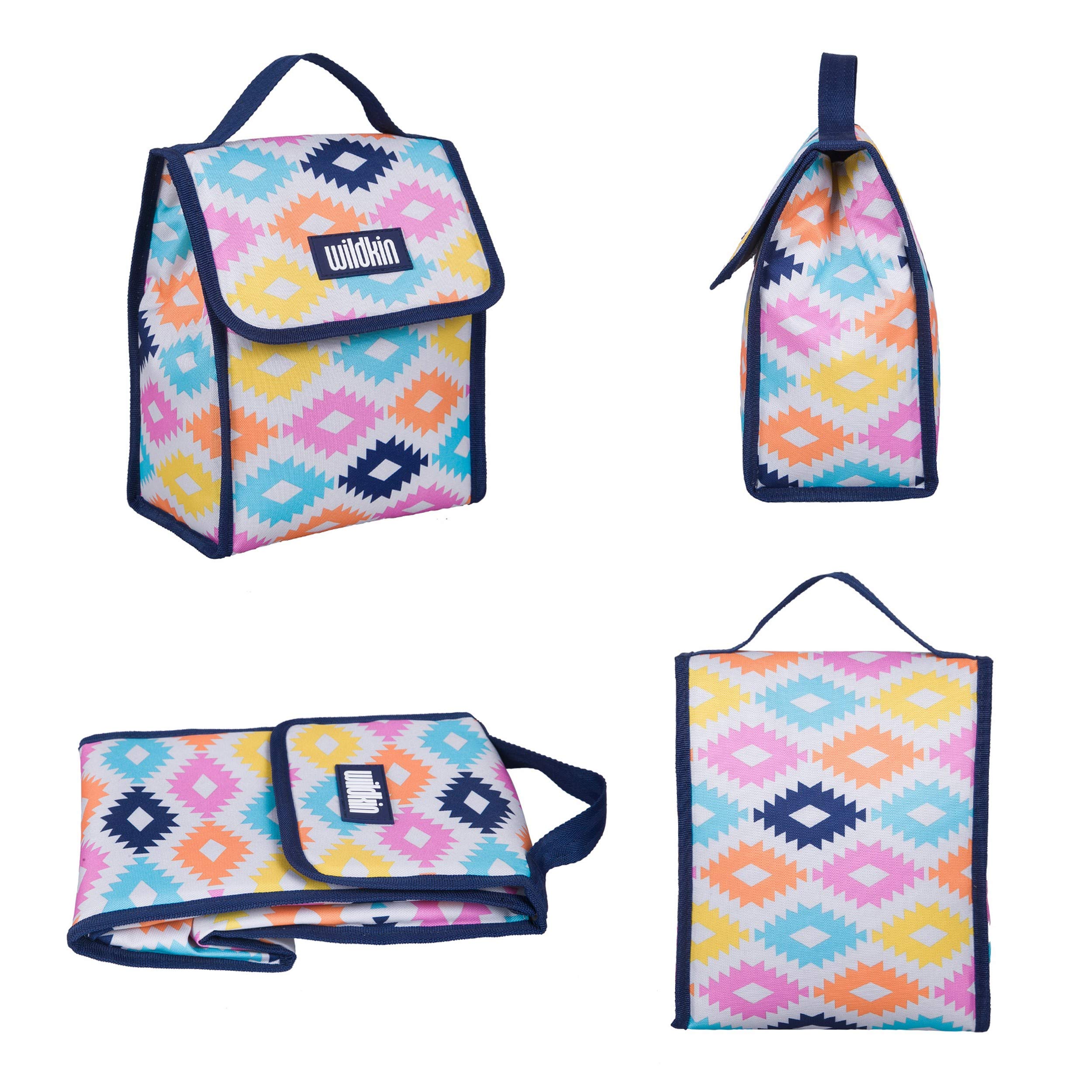 Wildkin Kids Insulated Lunch Bag - Reusable Thermal Lunch Box for School, Picnic & Travel - Keeps Food Hot/Cold for Hours - Aztec Print Design - Perfect for School Lunches, Outdoor Adventures & Daily Commute