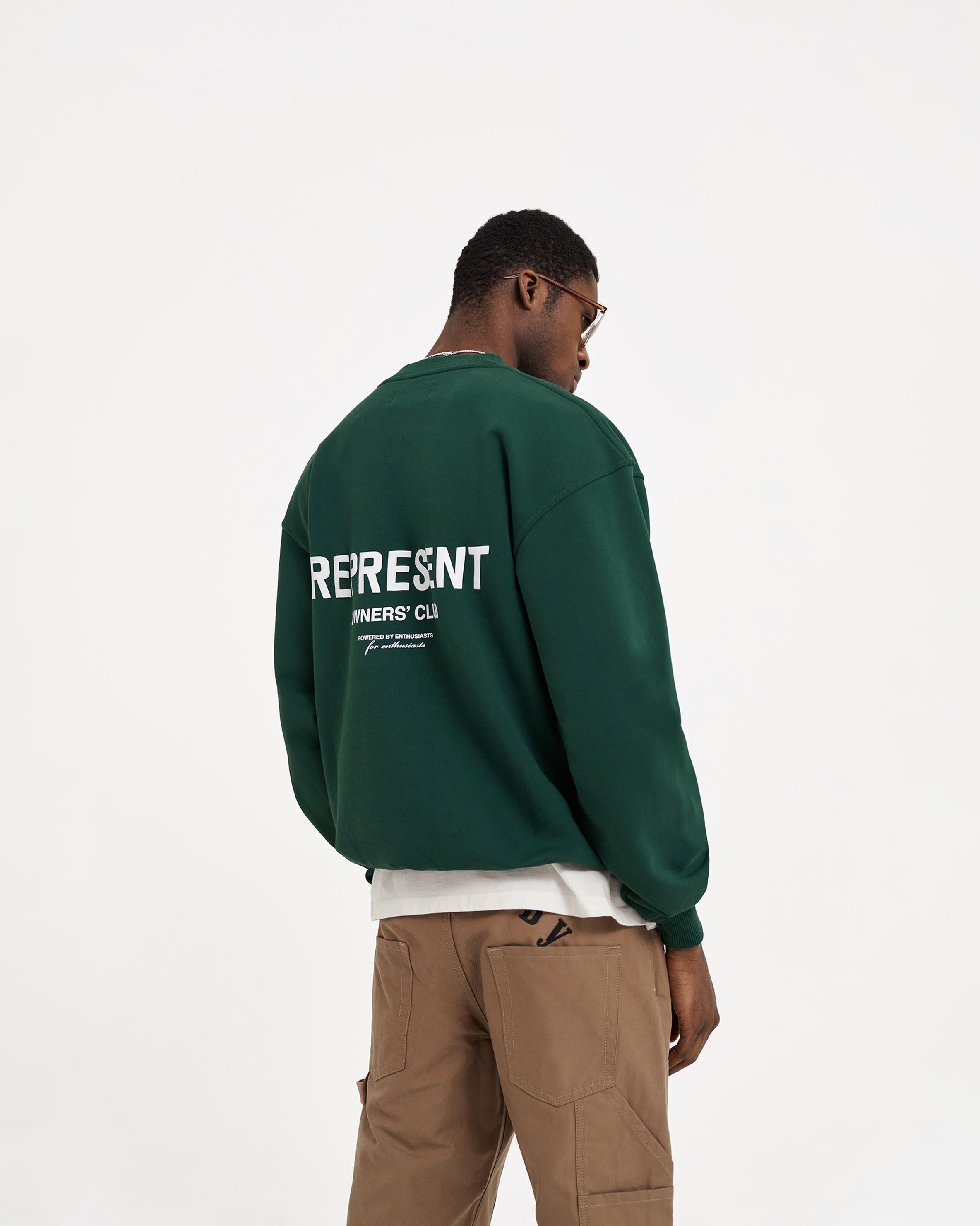 Represent Owners Club Sweater - Premium Racing Green Knitwear for Men | Streetwear Fashion & Casual Winter Outfit