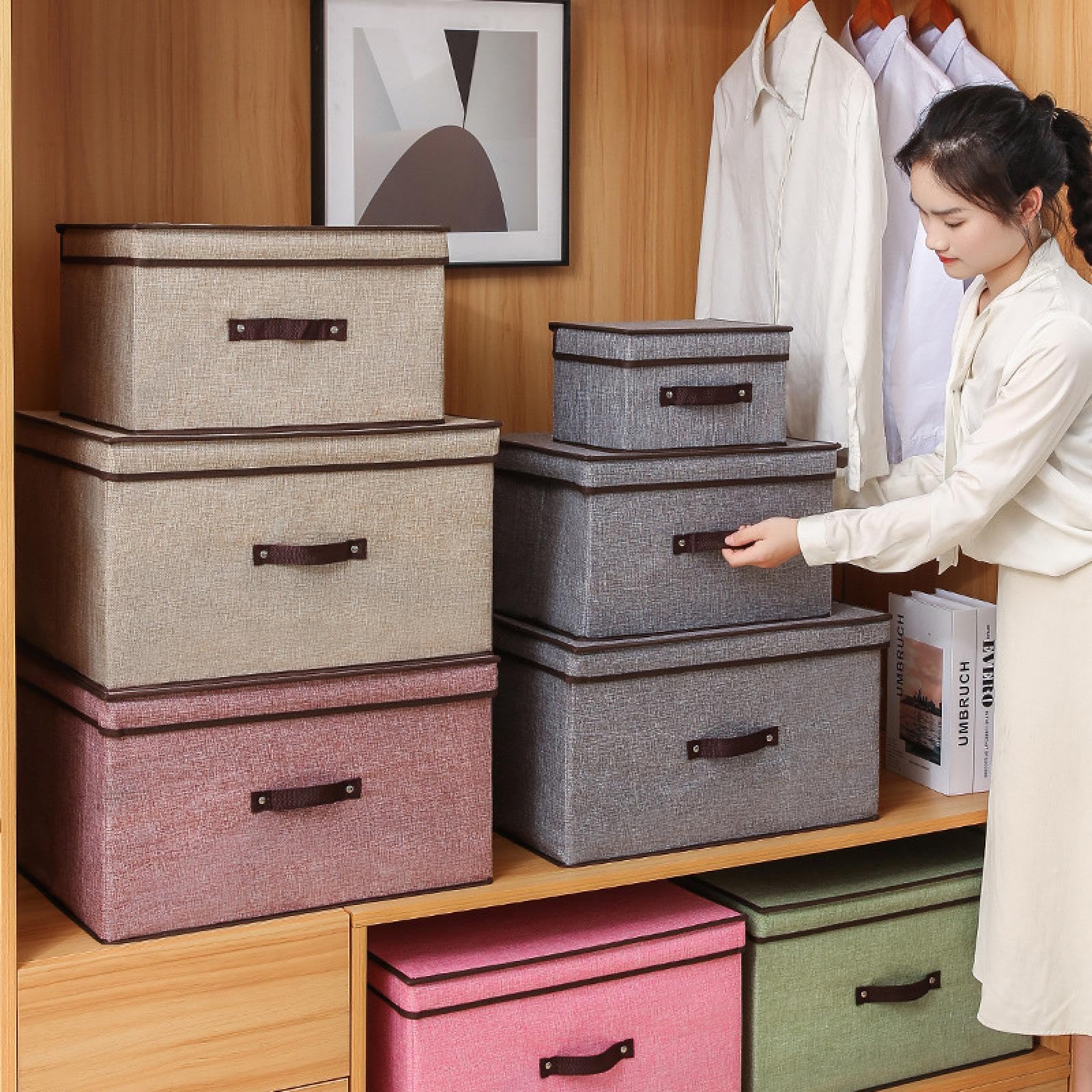 Fabric Storage Box for Clothes & Underwear - Dorm Organizer