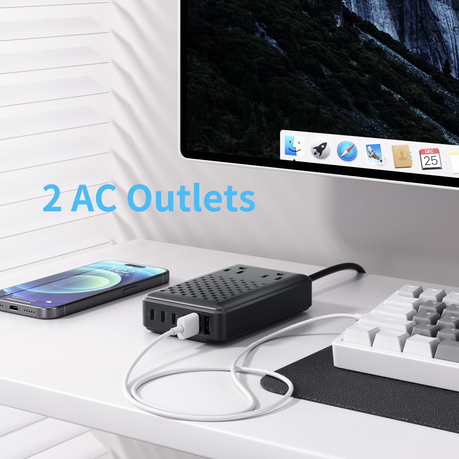 140W USB C Charging Station with GaN III Technology - 8-in-1 Fast Charger Hub, PD 65W Laptop Adapter for MacBook Air/Pro, iPhone 16/15, Galaxy S24 | Perfect for Home Office, Travel & Multi-Device Charging