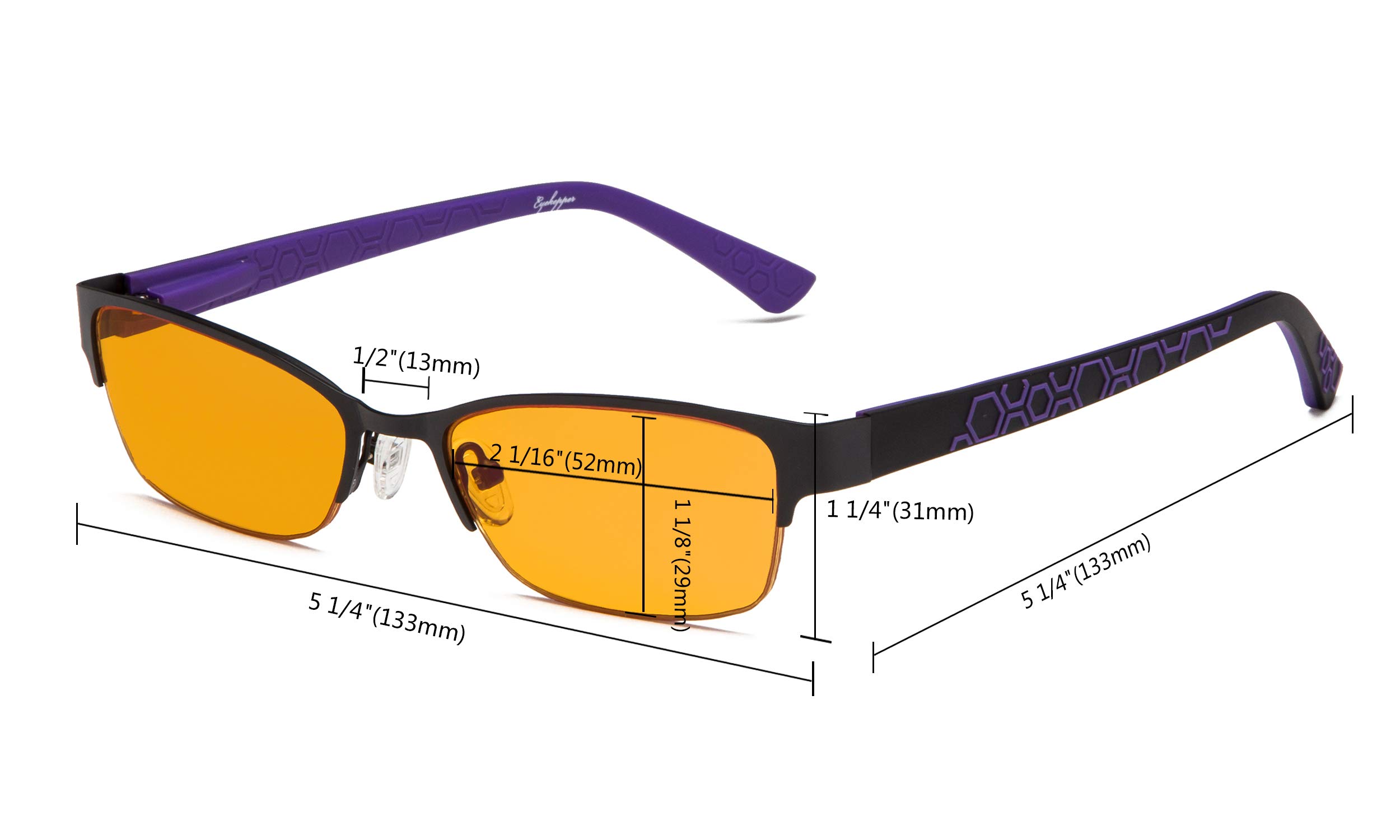 Eyekepper Anti-Blue Light Computer Gaming Glasses - 96.9% Blue Light Blocking, Orange Tinted Lenses for Eye Strain Relief & Better Sleep - Optical Frame for Women (Red, +0.00) - Perfect for Gaming, Office Work & Nighttime Screen Use