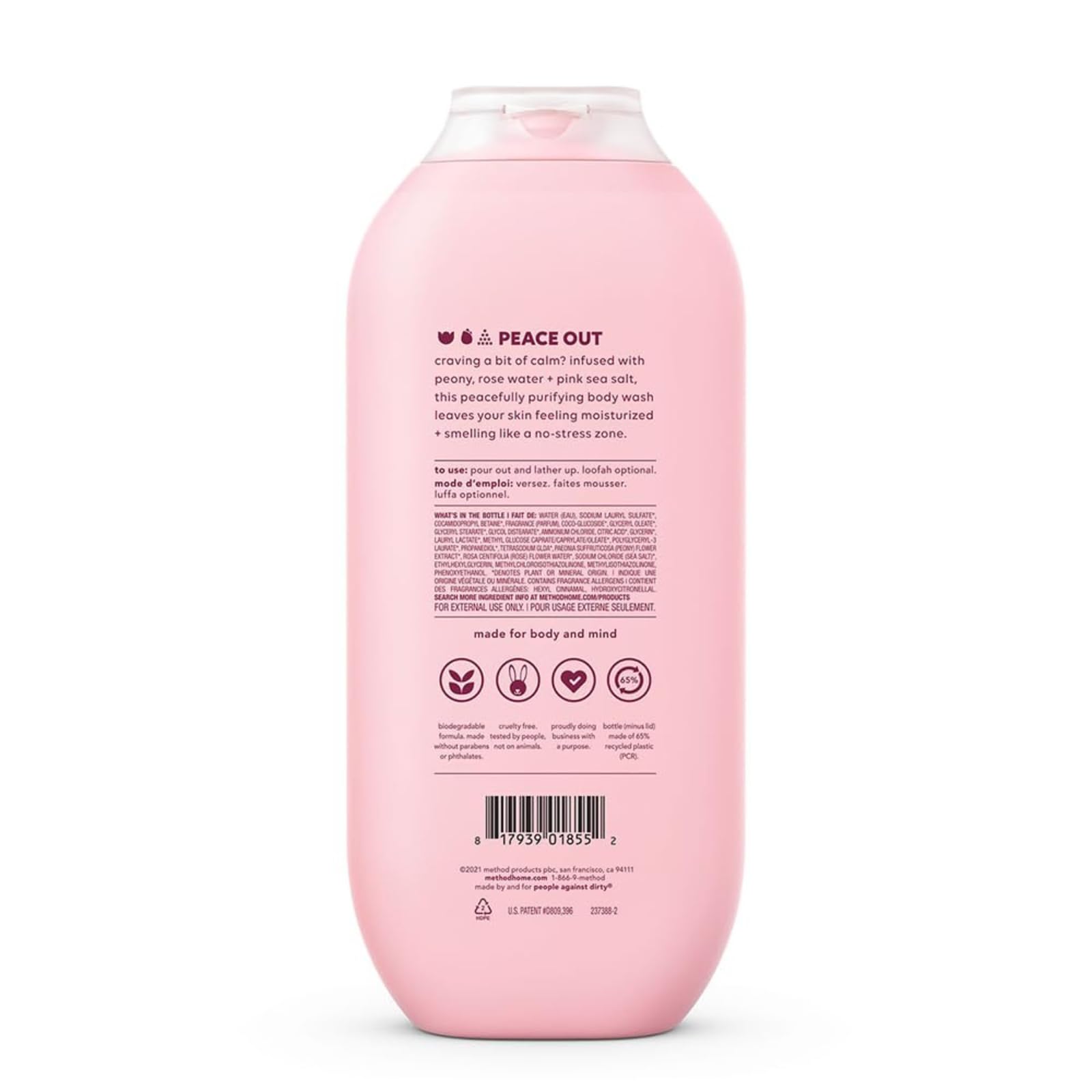 Method Pure Peace & Berry Balance Body Wash - Hydrating & Refreshing for Daily Shower & Bath | Vegan & Cruelty-Free
