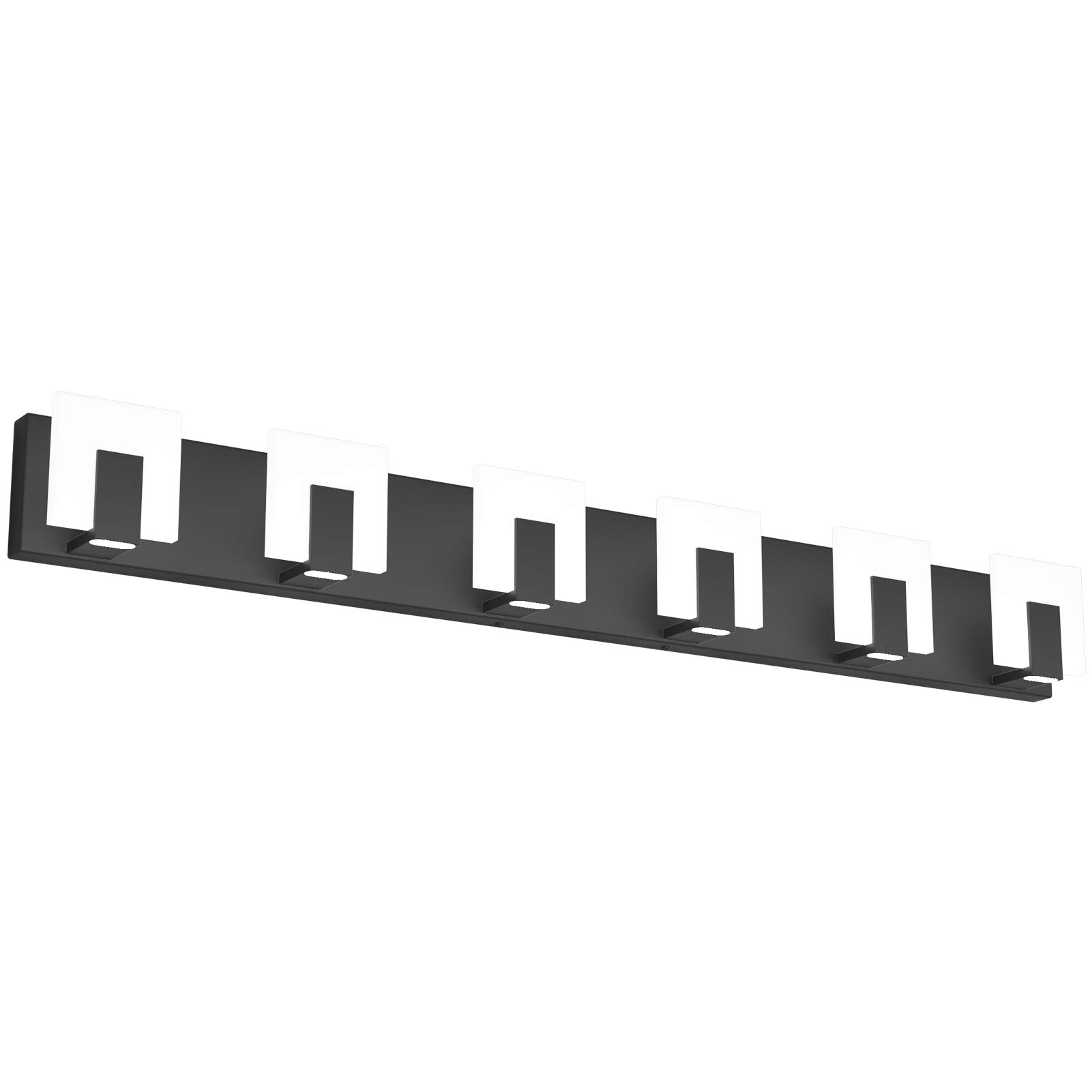 Aipsun 6-Light Modern Black LED Vanity Light Fixture - Up and Down Lighting for Bathroom Wall Mirror - 6000K Cool White - Perfect for Makeup, Shaving & Home Decor