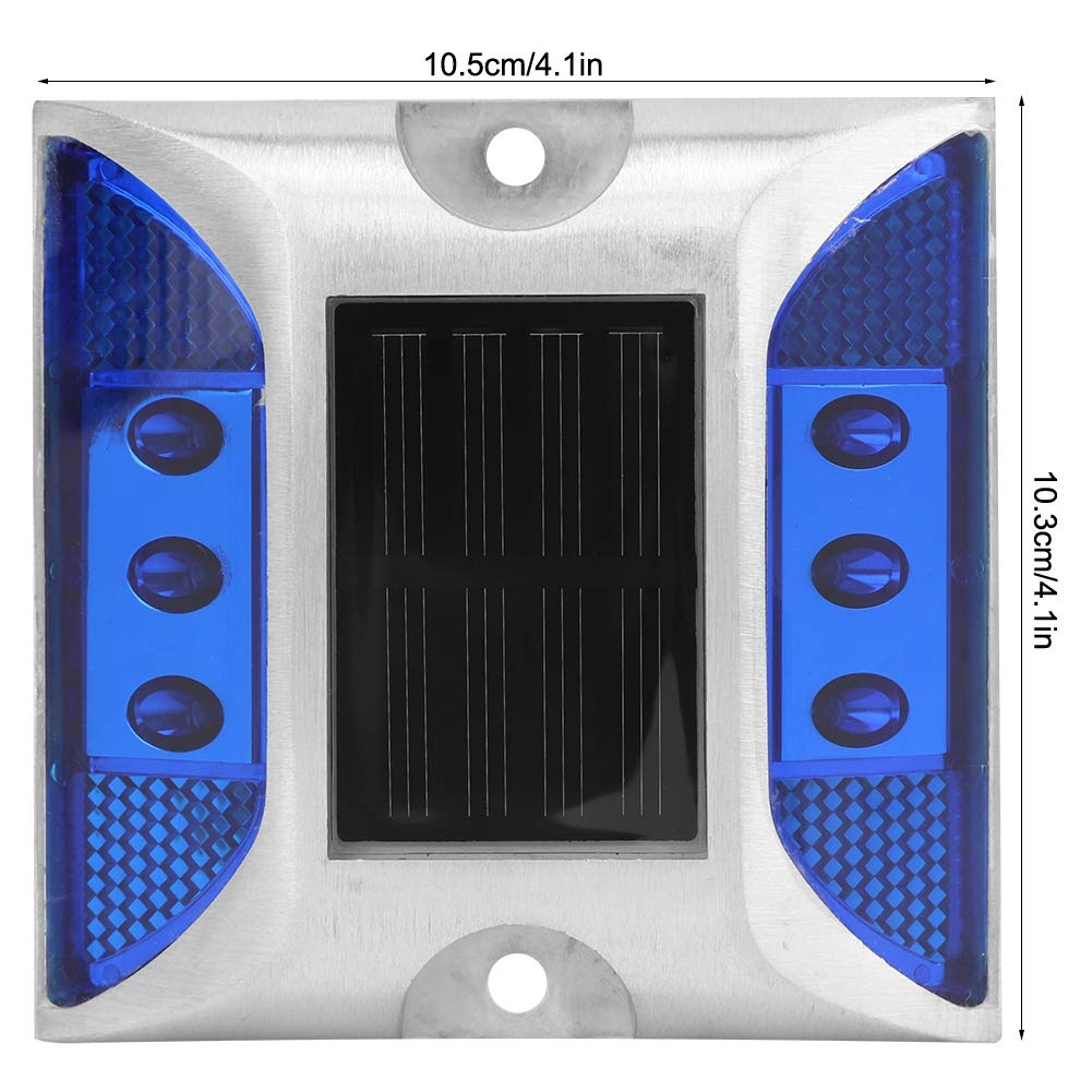AUNMAS Solar Powered LED Ground Lights - Outdoor Waterproof Driveway Marker Lights for Pathways, Gardens, Walkways (4.1x4.1in, Blue) - Perfect for Landscape Lighting, Yard Decoration & Night Safety