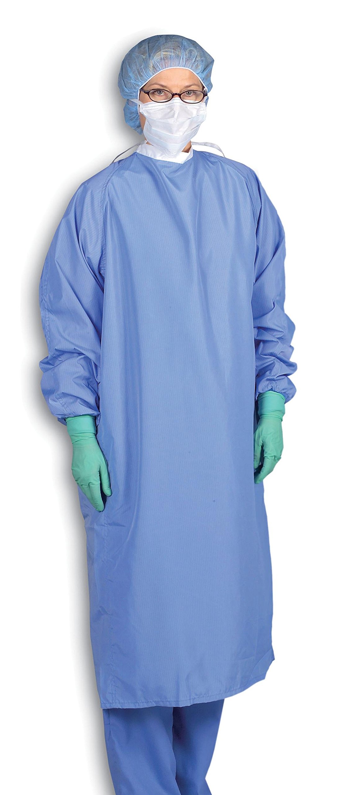 Medline 1-Ply Blockade Surgeon Surgical Gown - Tie Neck & Back Closure, X-Large, Ceil Blue (Pack of 12) - Ideal for Medical Procedures, Operating Rooms & Healthcare Settings