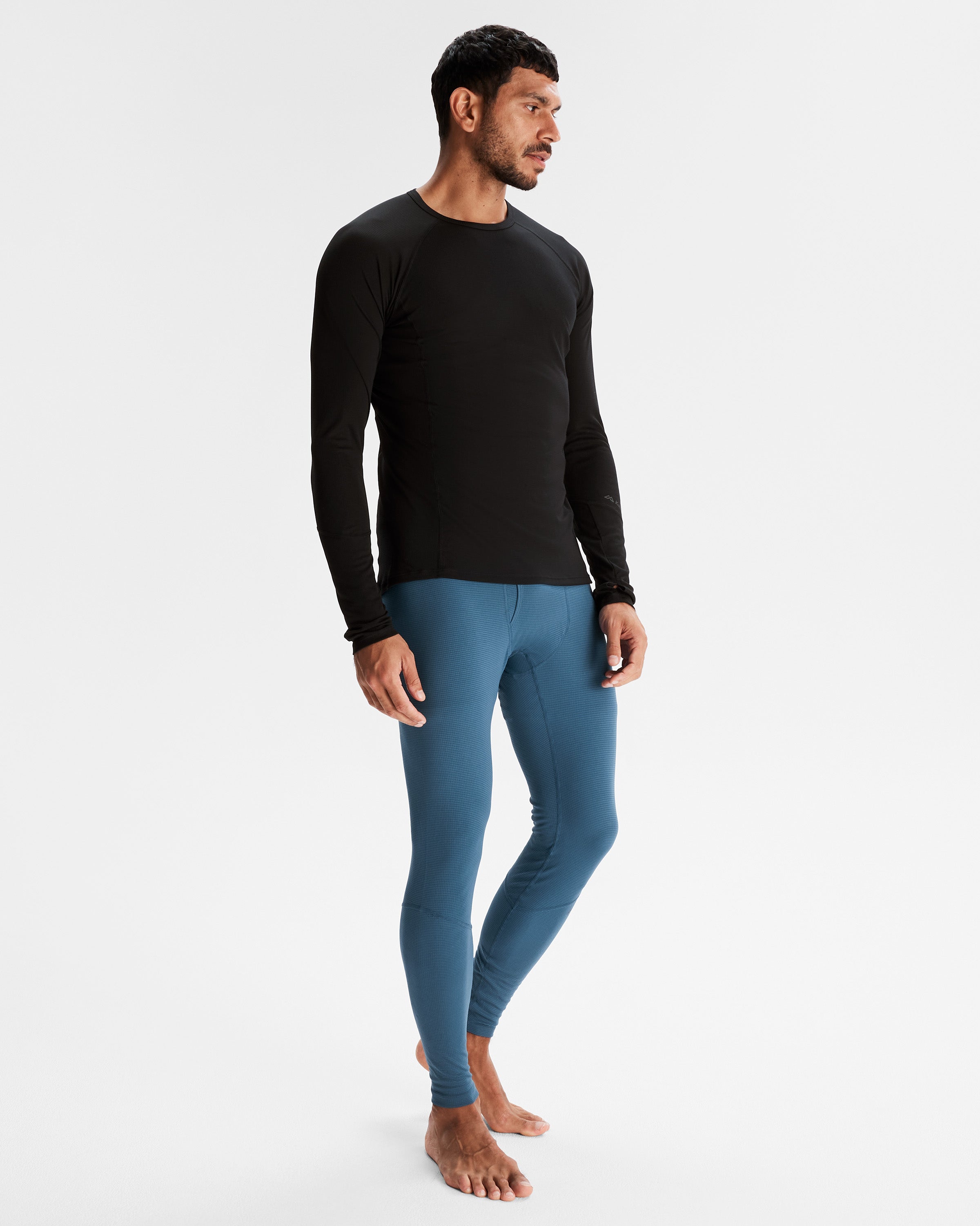 Men's KMDAction Baselayer Thermal Underwear Long Johns - Steel Blue - Winter Warmth for Outdoor Activities & Layering
