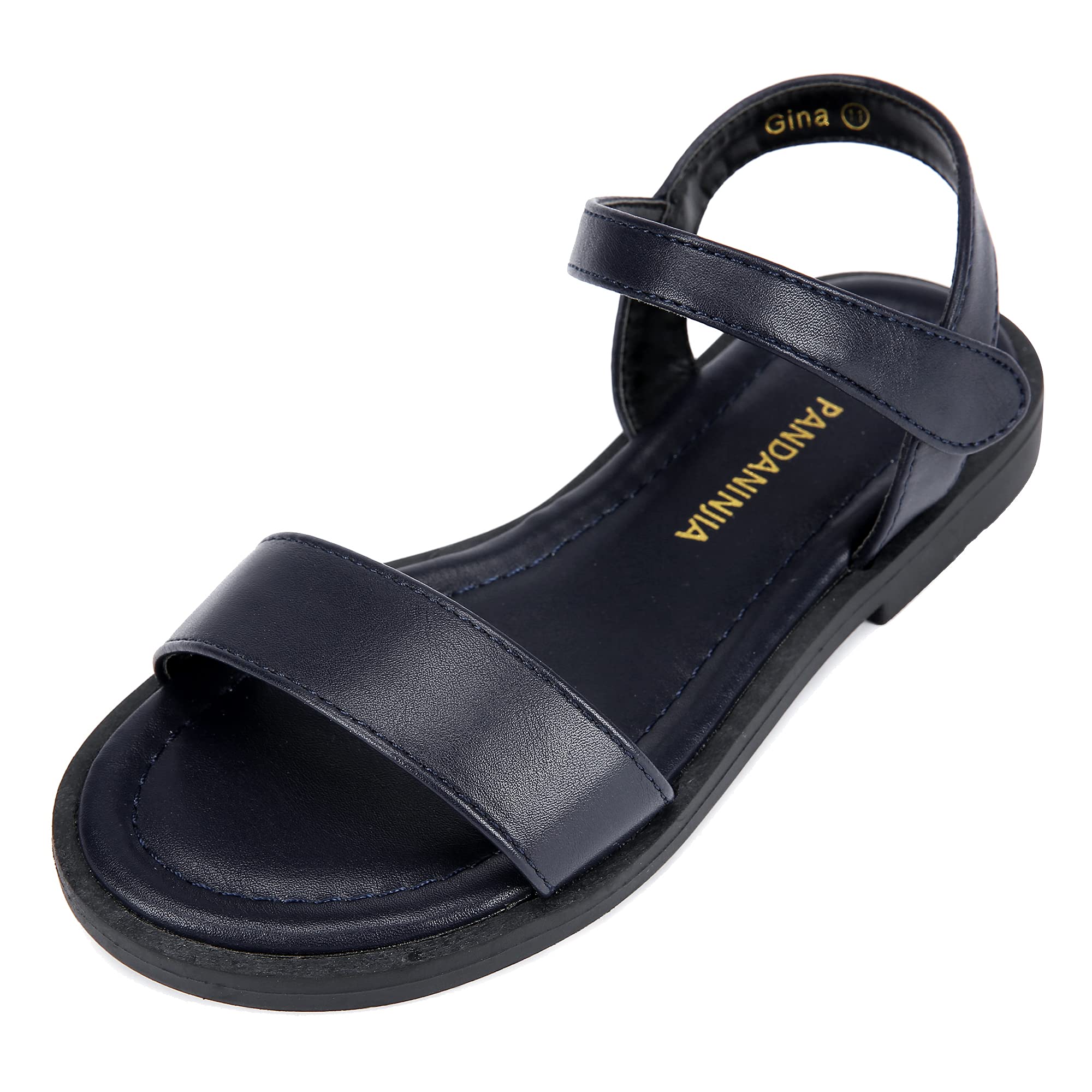 PANDANINJIA Rita Girls Sandals - Summer Open Toe Flat Dress Sandals for Toddler, Little & Big Kids | Comfortable Casual Shoes for Beach, Party & Everyday Wear