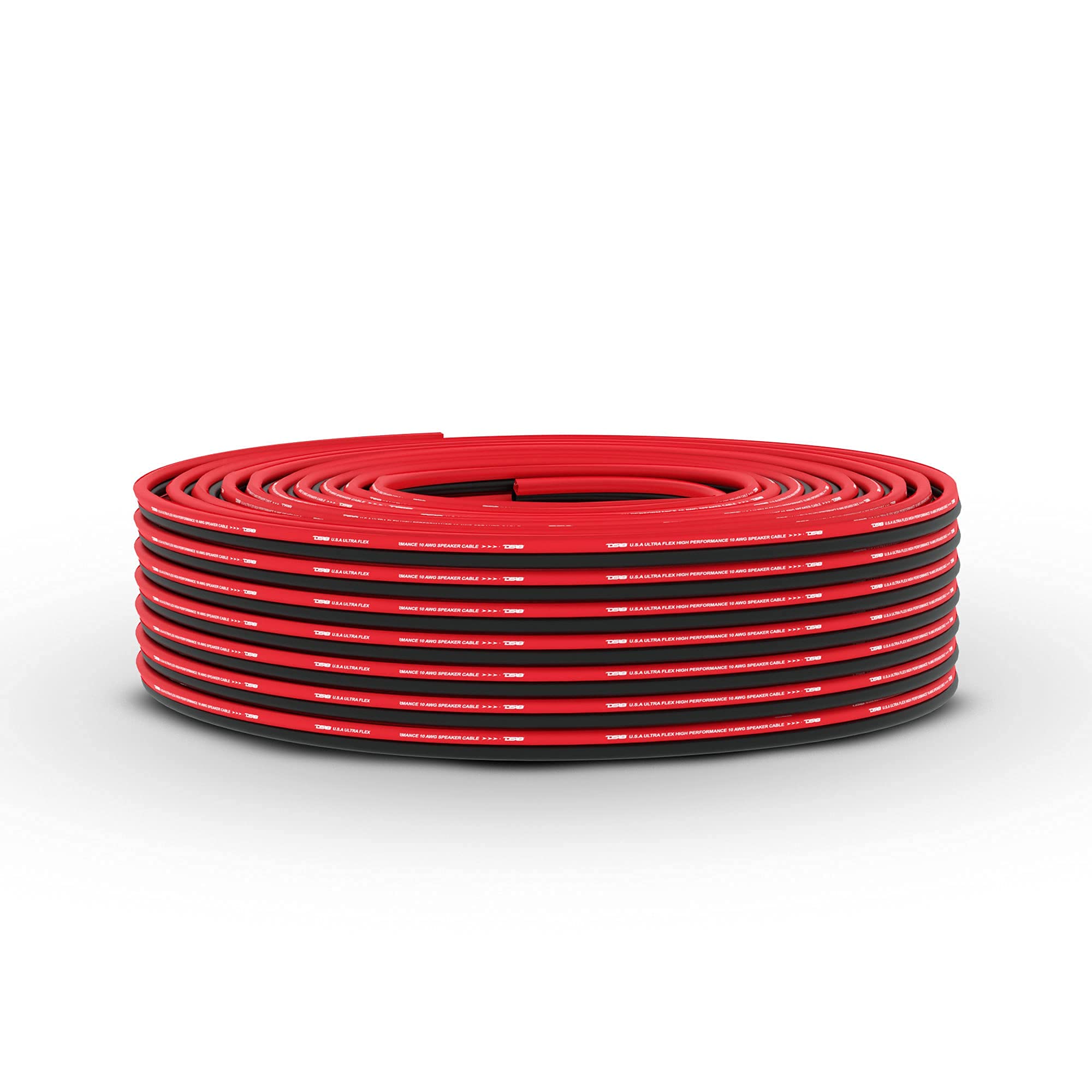 DS18 SW-10GA-100RB 10 Gauge Ultra Flexible Speaker Wire - 100ft Red & Black Oxygen-Free Copper Audio Cable for Home Theater, Car Stereo & Professional Sound Systems