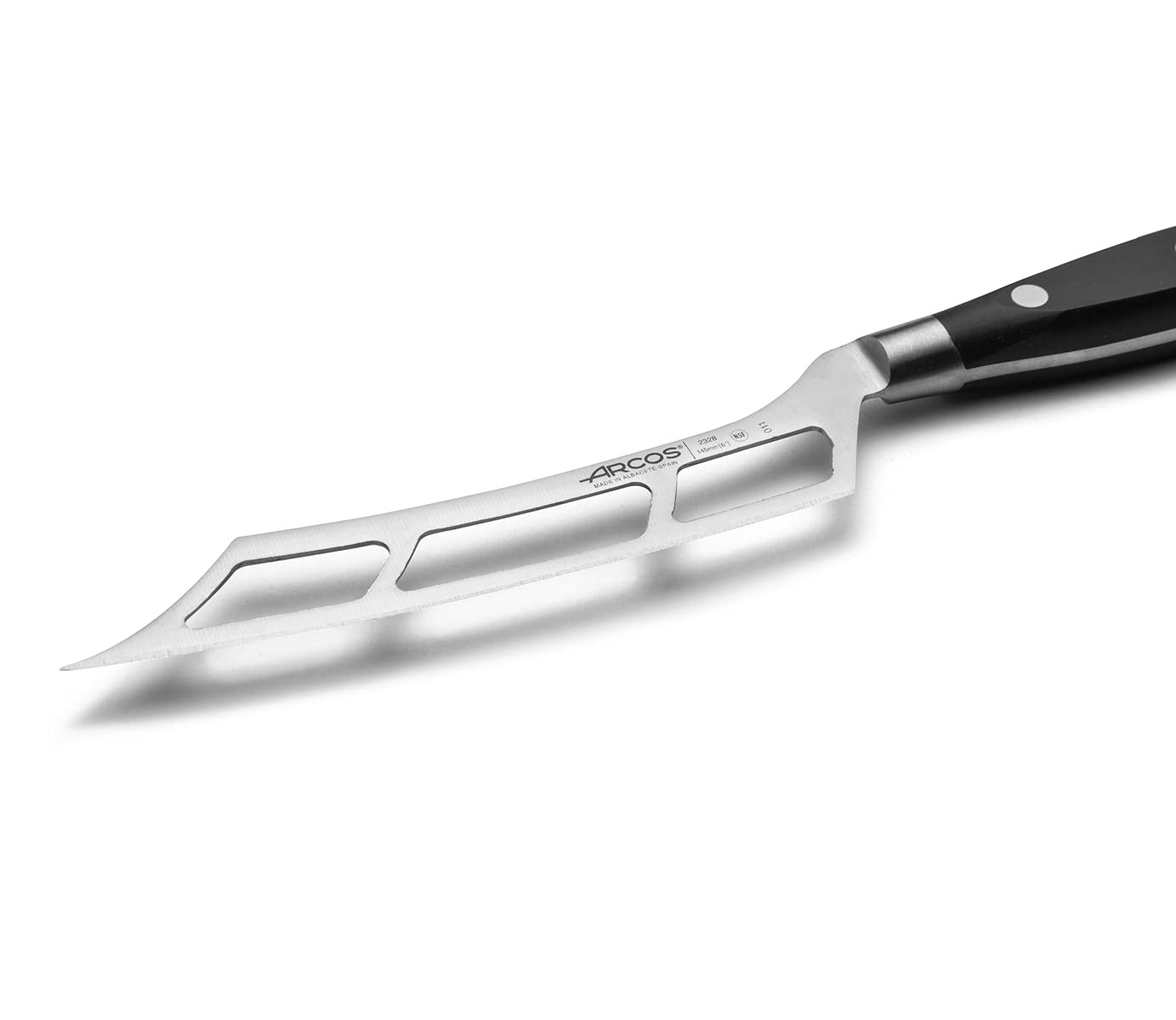 Premium 6-Inch Arcos Cheese Knife - Nitrum Stainless Steel Blade with Ergonomic POM Handle - Riviera Series Black - Perfect for Cheese Boards, Charcuterie & Gourmet Food Preparation