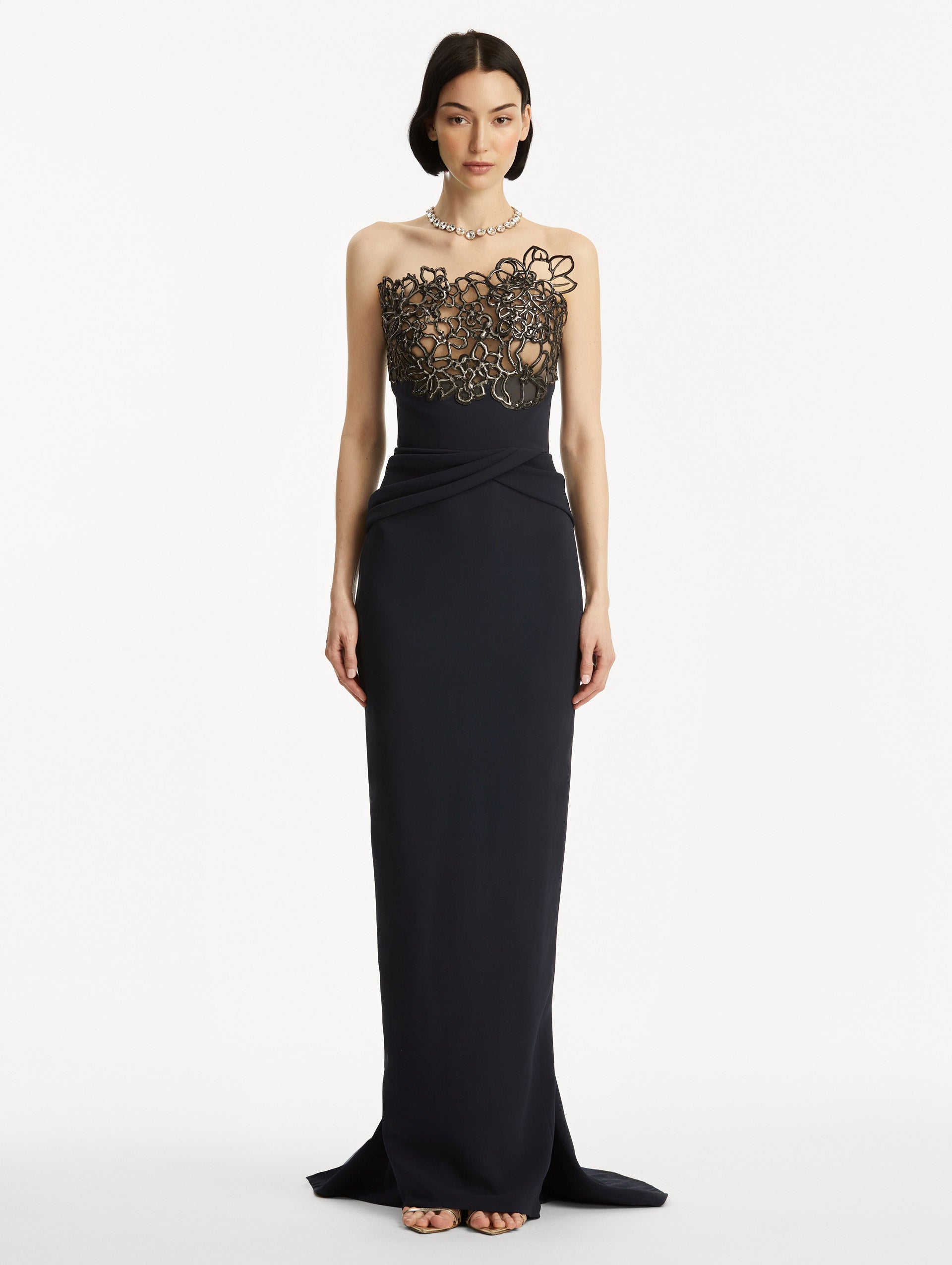 Elegant Rubber Lace Cady Gown - Women's Formal Evening Dress for Prom, Wedding & Special Occasions