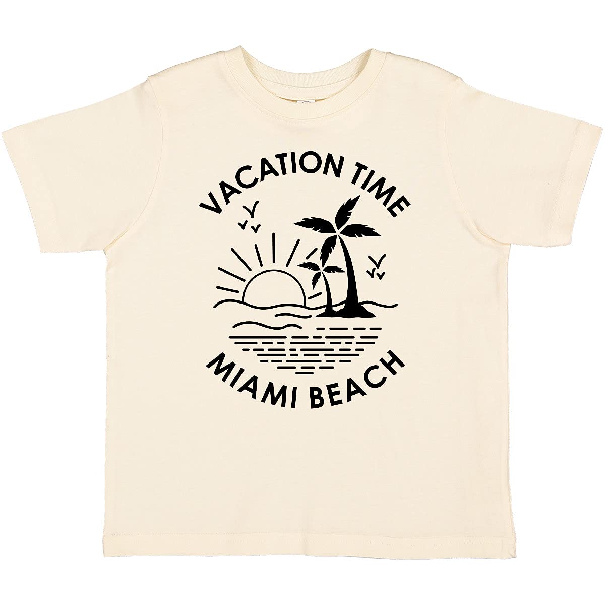 Inktastic Vacation Time in Miami Beach Toddler T-Shirt - Cute Florida Travel Outfit for Boys & Girls - Perfect for Beach Trips, Family Vacations & Summer Adventures