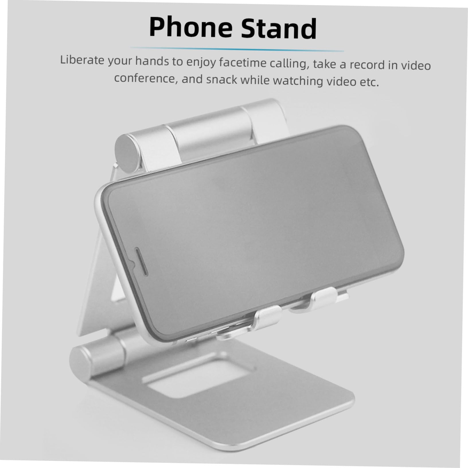 Premium Aluminum Phone Stand & Tablet Holder - Adjustable Multi-Angle Viewing for iPhone, Samsung, iPad - Perfect for Desk, Bed, Kitchen & Video Calls