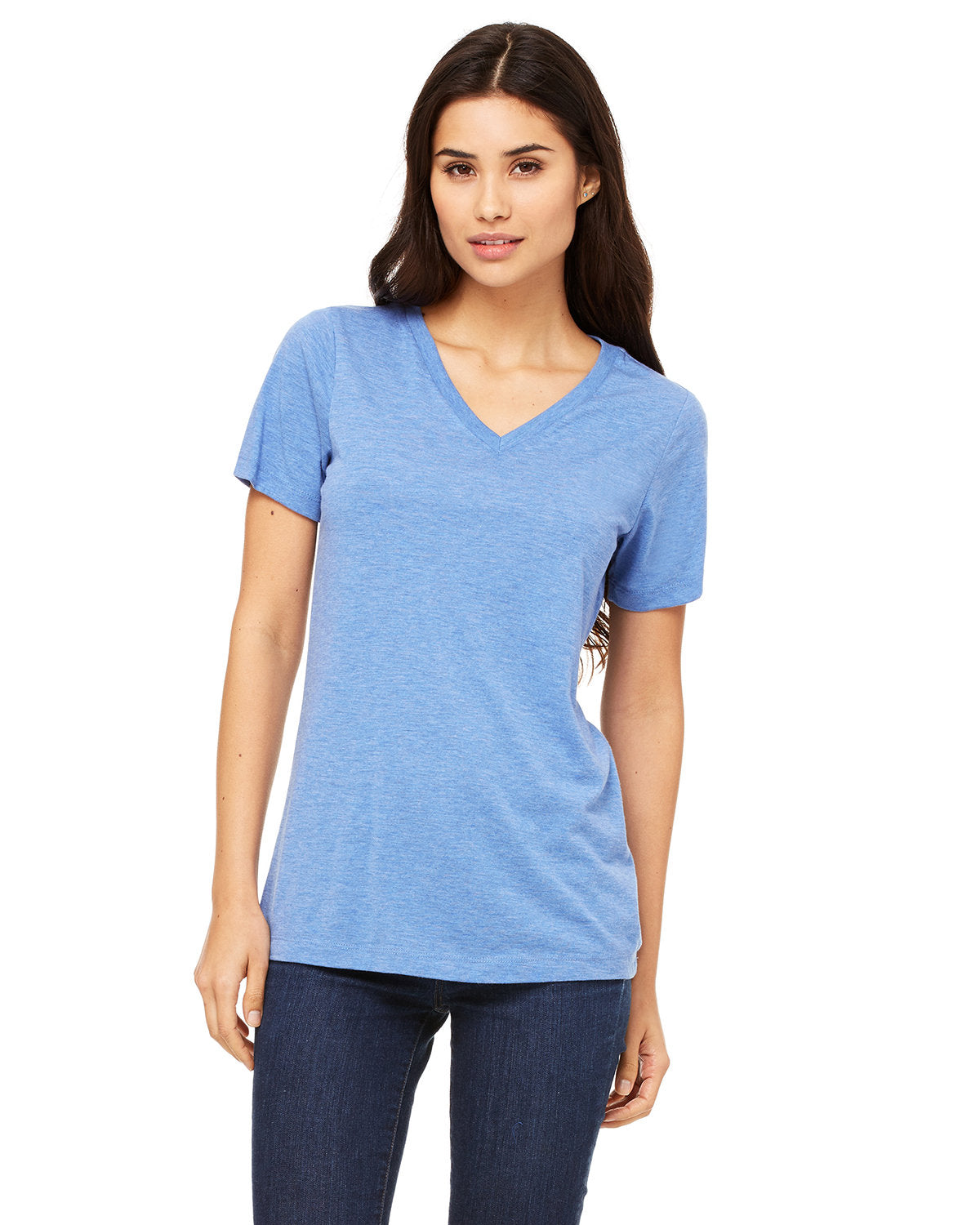 Bella + Canvas 6405 Women's Relaxed Fit V-Neck T-Shirt - Soft Jersey Cotton Tee for Casual Wear, Layering & Everyday Comfort