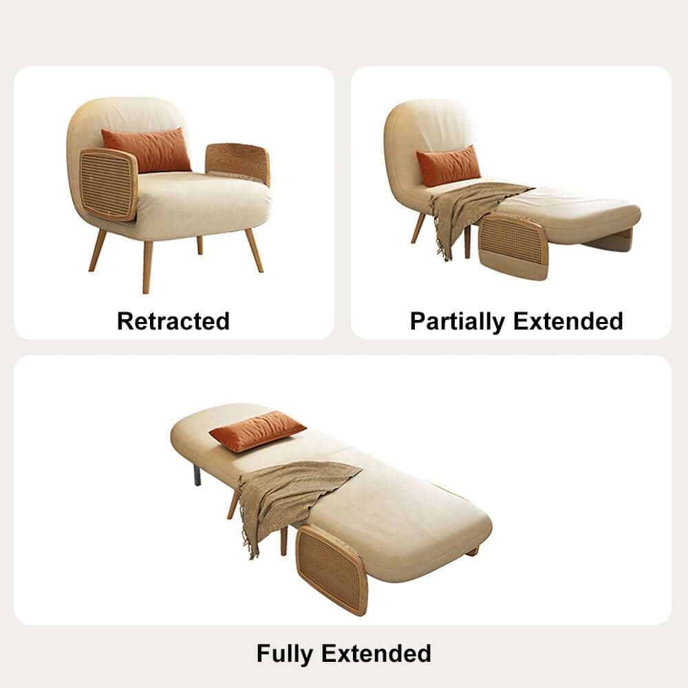 MidCentury Modern Daybed Single Sofa Bed - Convertible Sleeper Lounge Chair with Folding Design for Small Spaces, Guest Room & Living Room