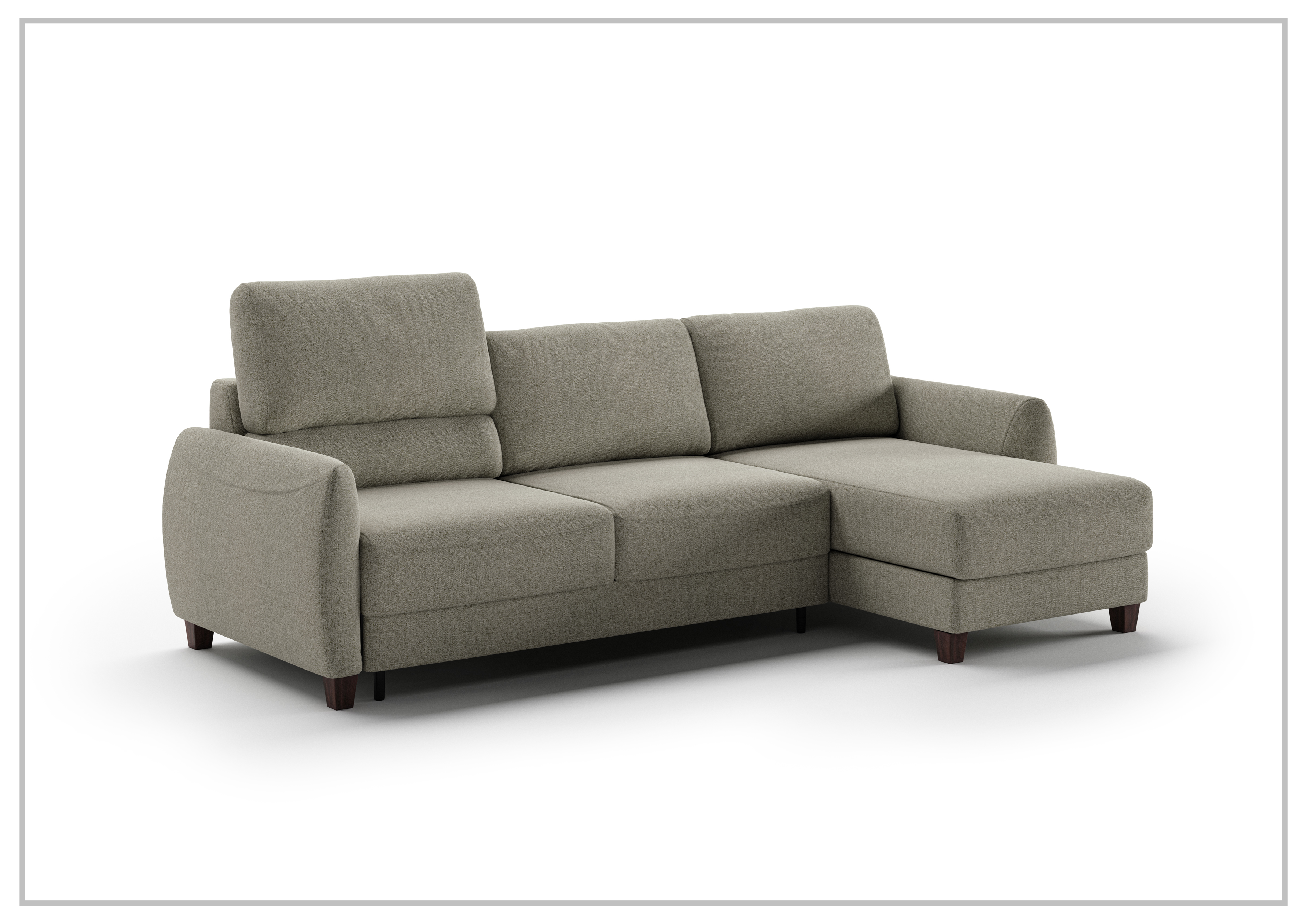 Luonto Delta 3-Seater Fabric Full XL Sectional Sofa Sleeper with Reversible Chaise - Modern Living Room Furniture for Small Spaces, Comfortable Sleeper Sofa for Guests, Perfect for Apartments and Cozy Homes