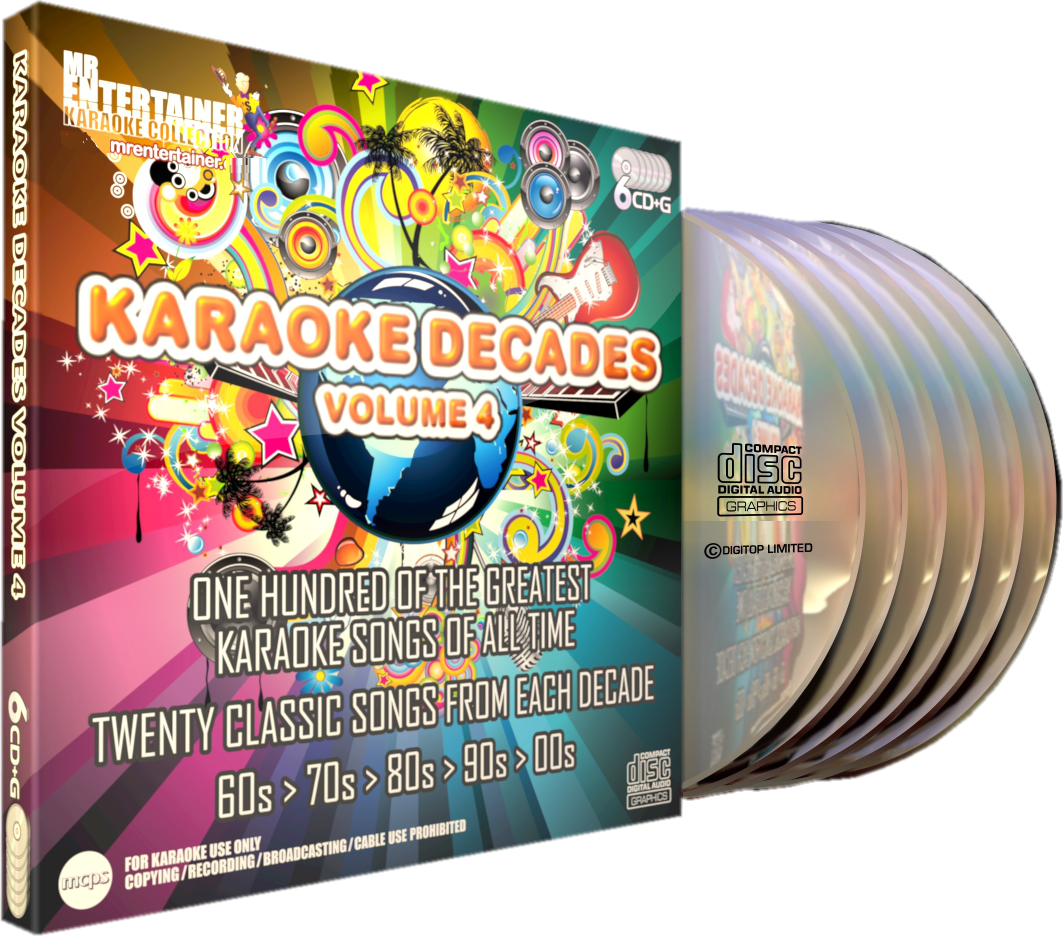 Mr Entertainer Karaoke Decades Vol. 4 - 100 Popular Songs on 6 CD+G Discs | Perfect for Parties, Family Gatherings & Karaoke Nights